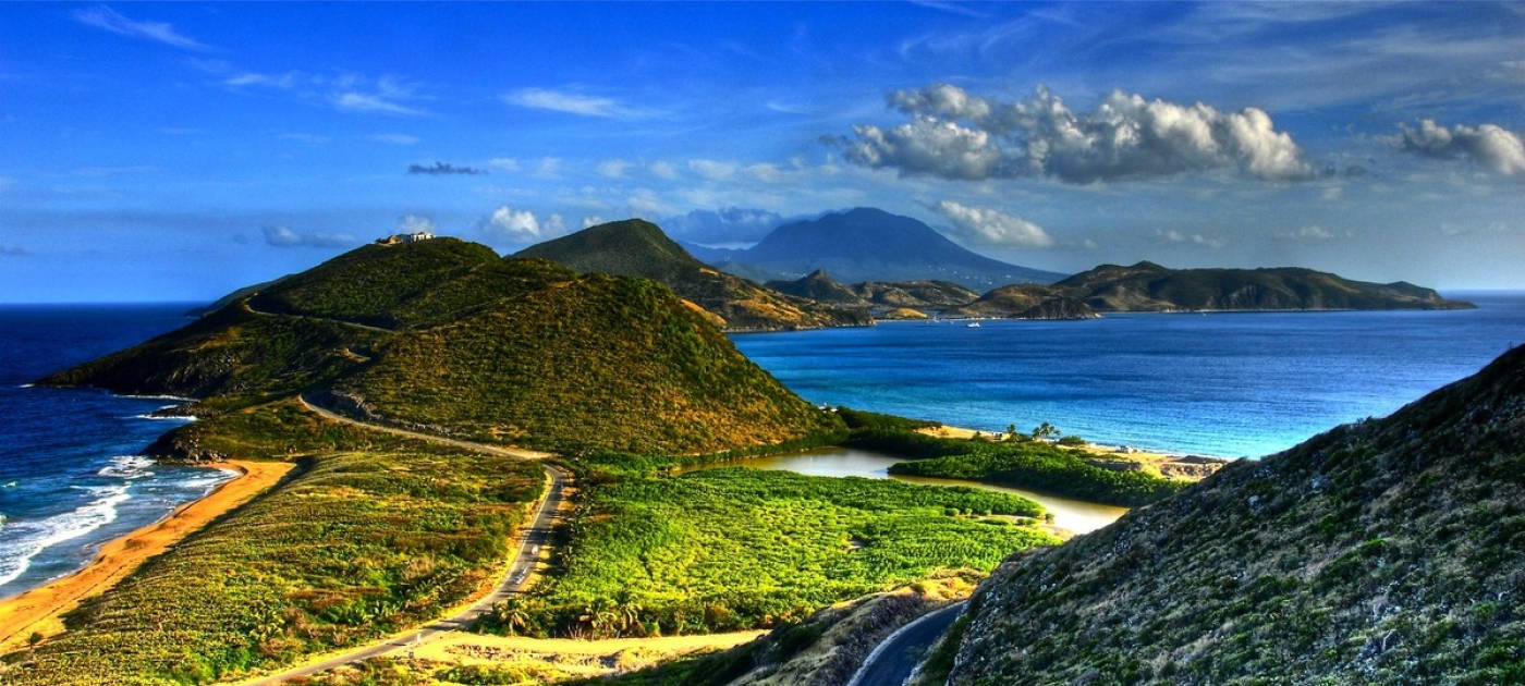 St Kitts And Nevis Island Wide Shot Background