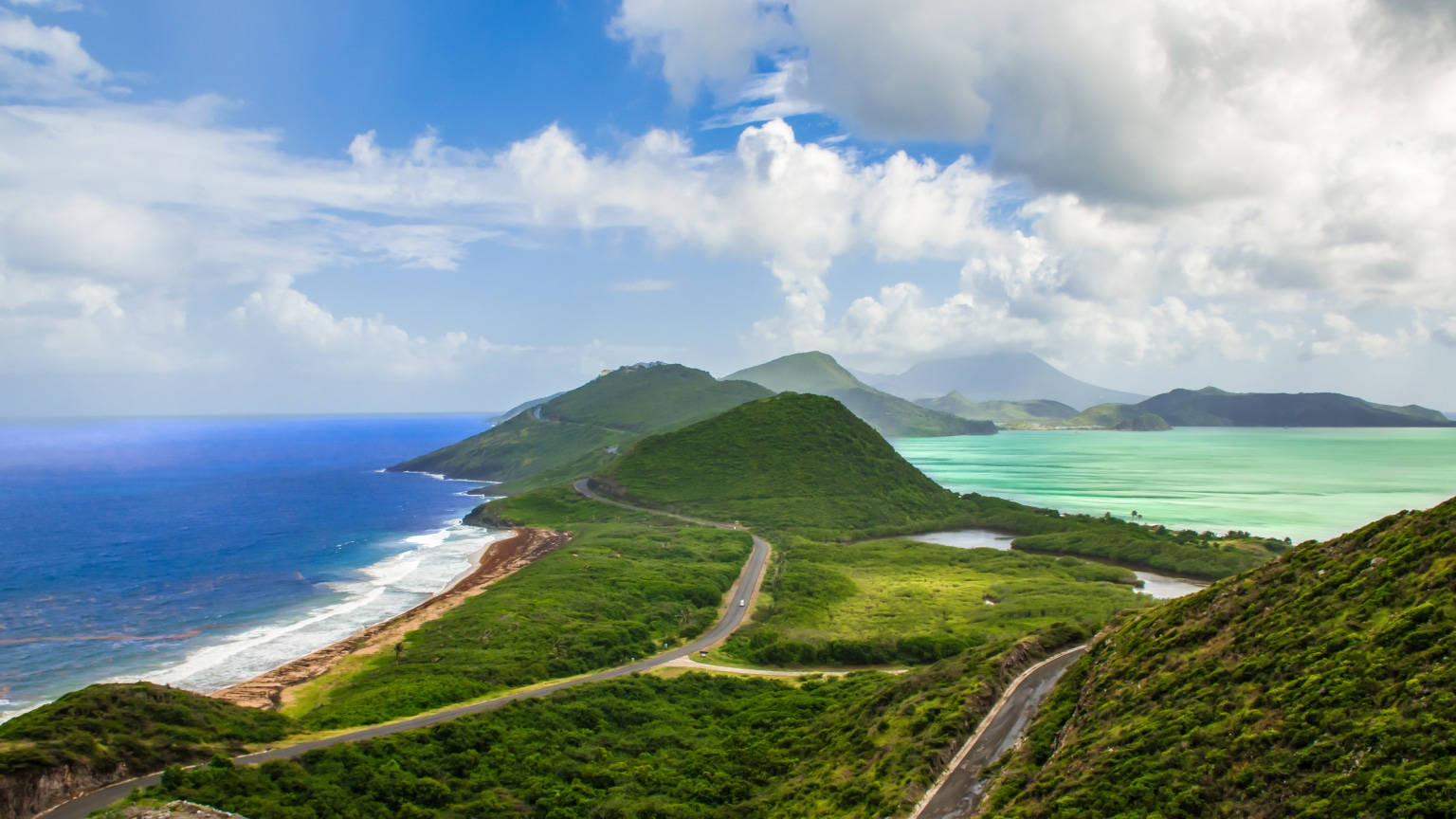 St Kitts And Nevis Ocean View Background