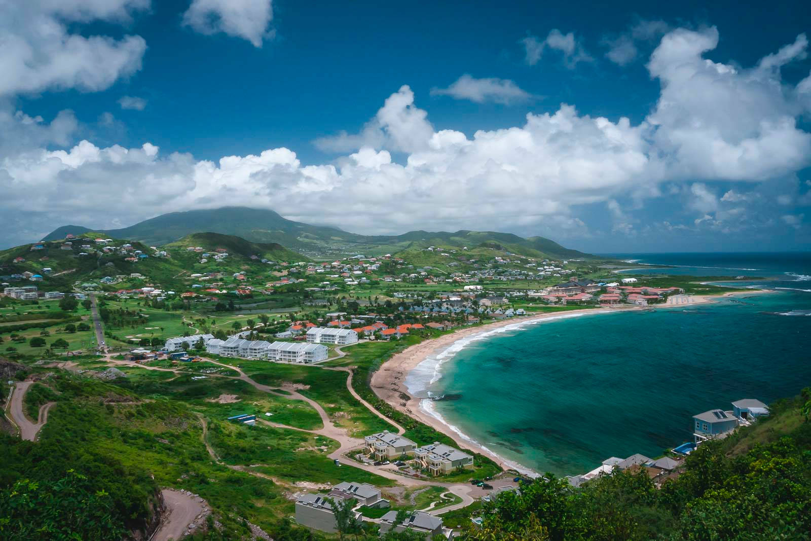 St Kitts And Nevis Small Town Background