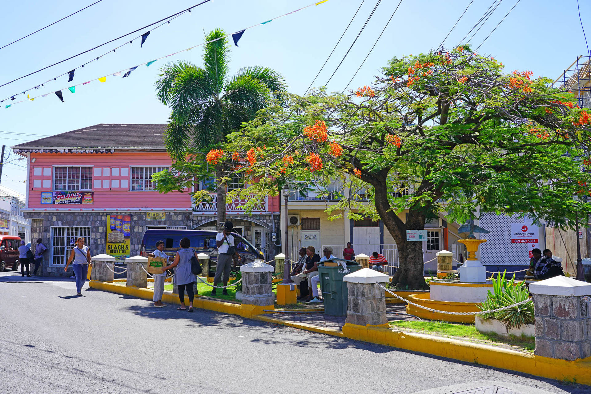 St Kitts And Nevis Streets Background