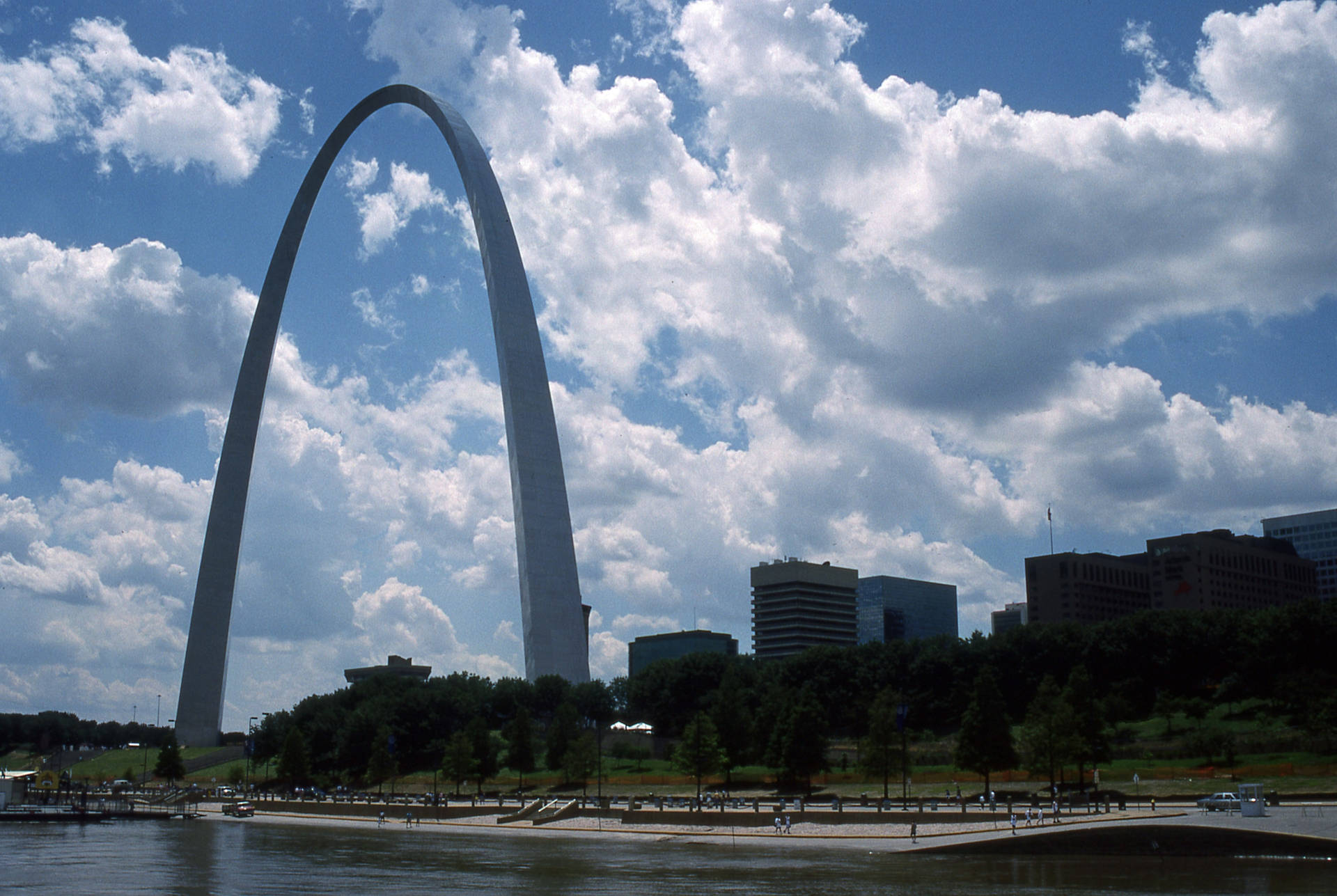 St. Louis Arch Clouds In Sky Background