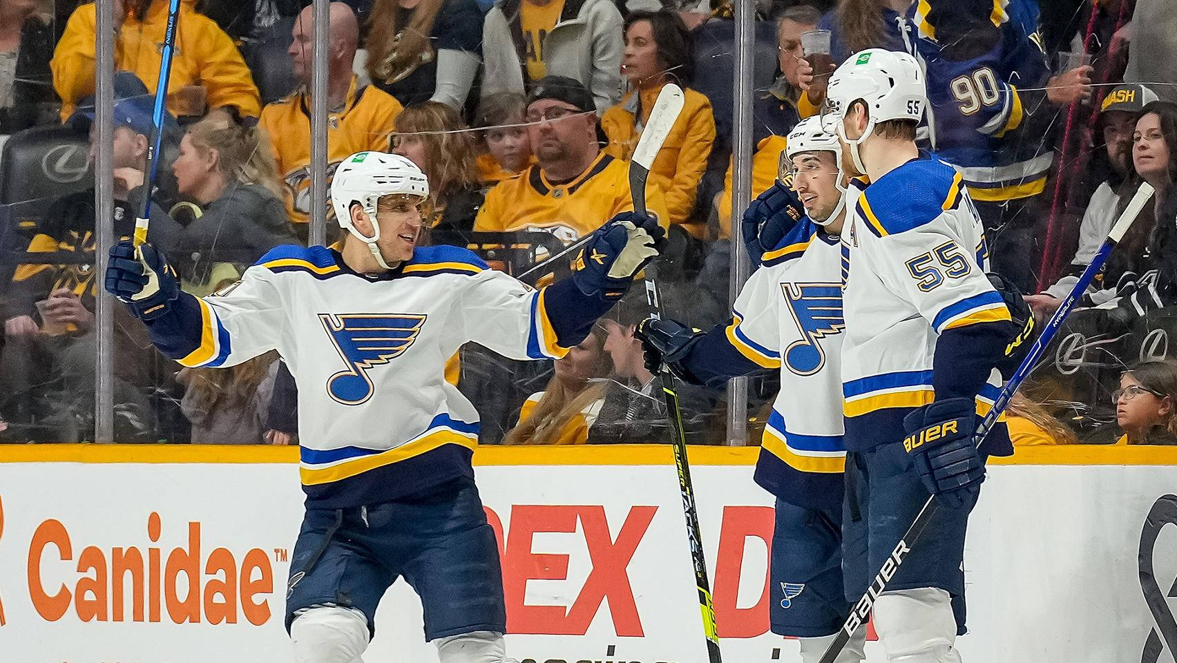 St. Louis Blues Brayden Schenn At Bridgestone Arena Background