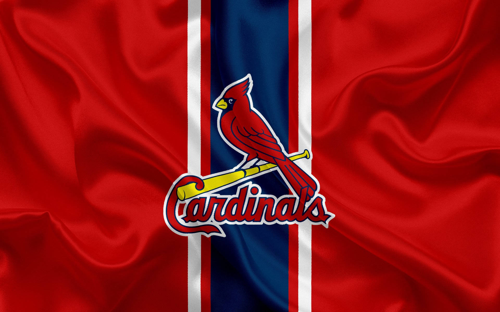 St Louis Cardinals On Red Flag Background