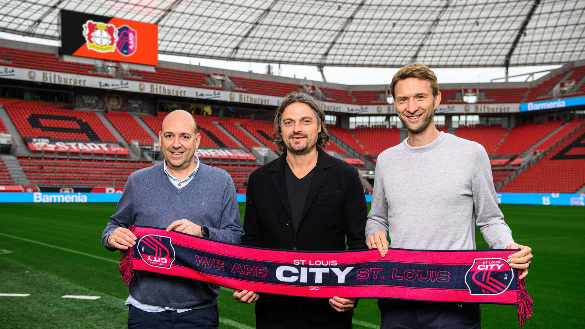 St. Louis City Sc Ribbon Owners On Stadium Background