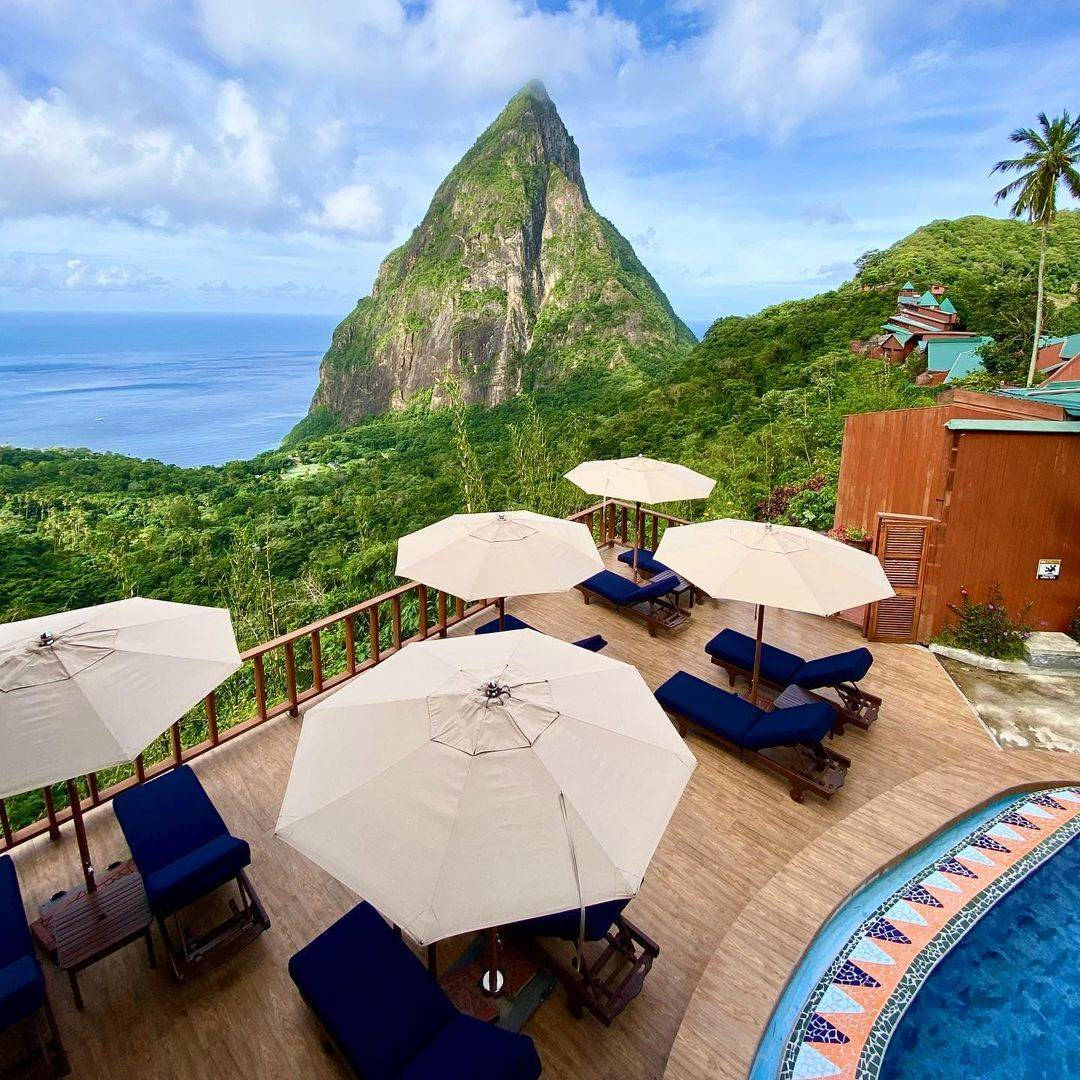 St. Lucia Outdoor Patio Background