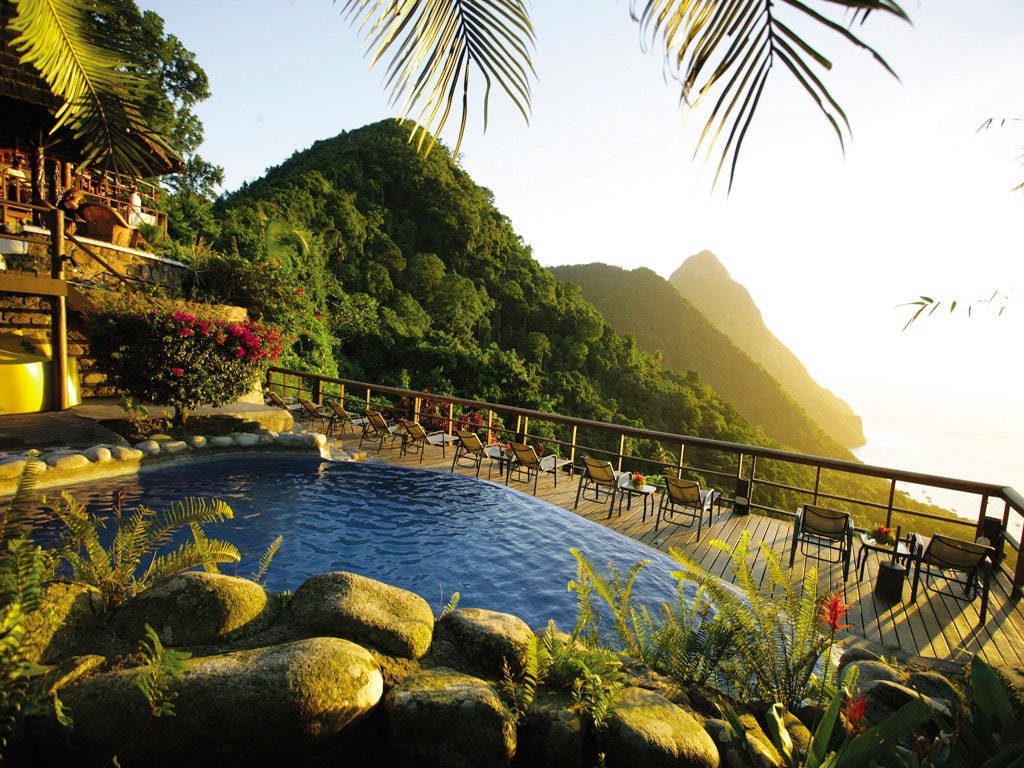 St. Lucia Pool And Mountain View