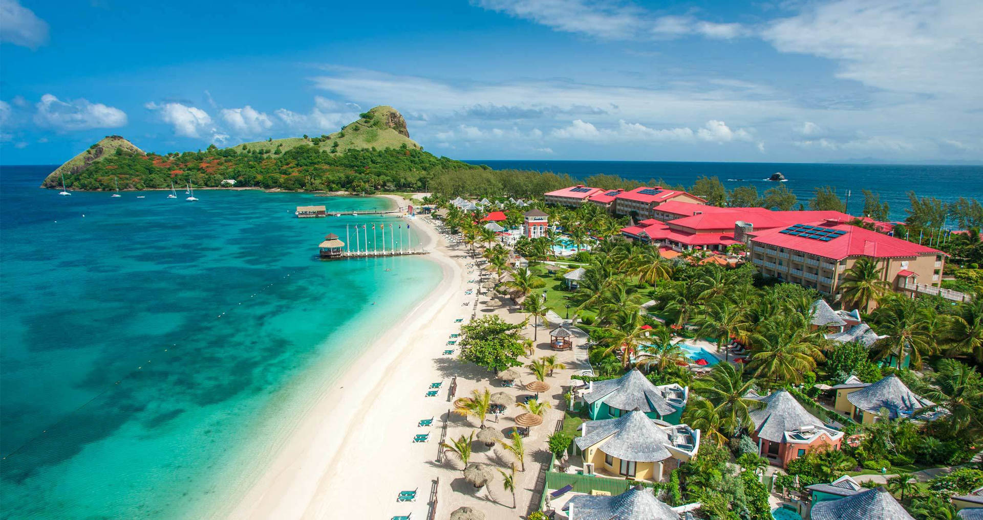 St. Lucia White Sand Beach Background