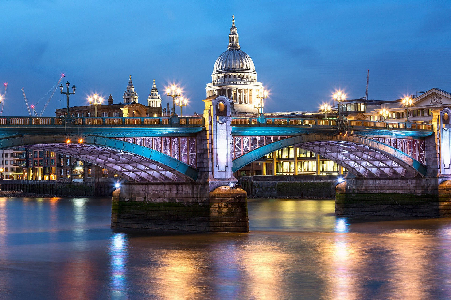 St Paul Evening Southwark Bridge Background