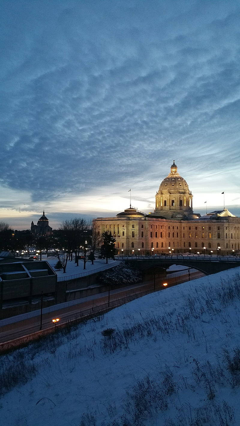 St Paul Minnesota Capitol Thick Clouds Background