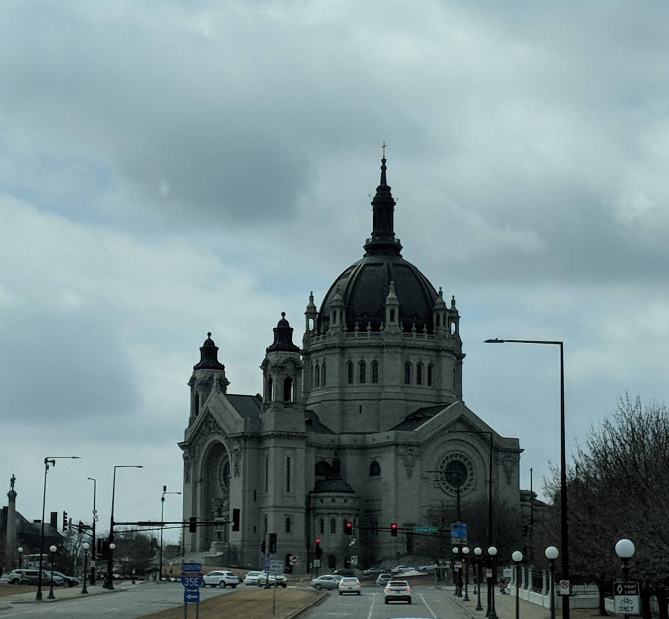 St Paul Minnesota Cathedral Cloudy Background