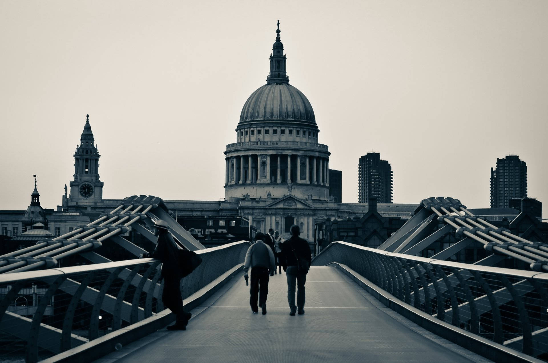 St Paul Monochrome People Walking Background