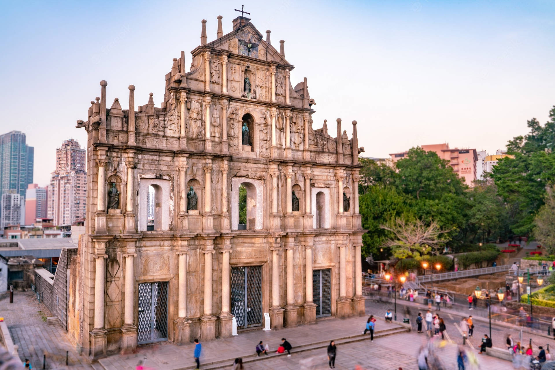 St Paul Ruins Macau Facade Background