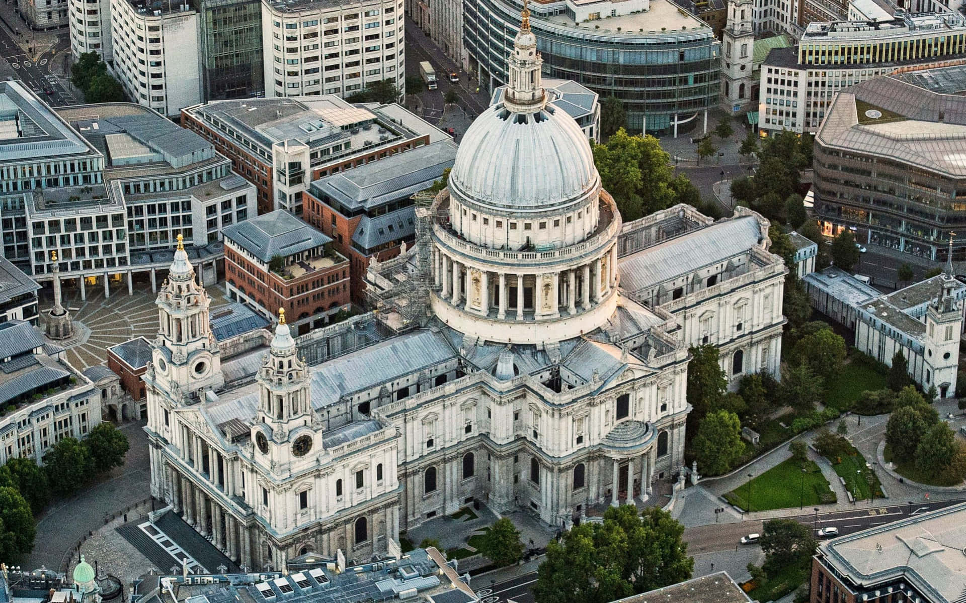 St. Paul's Cathedral Aerial Angle Shot