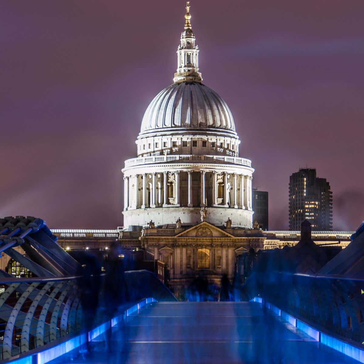 St. Paul's Cathedral Millennium Bridge Night View