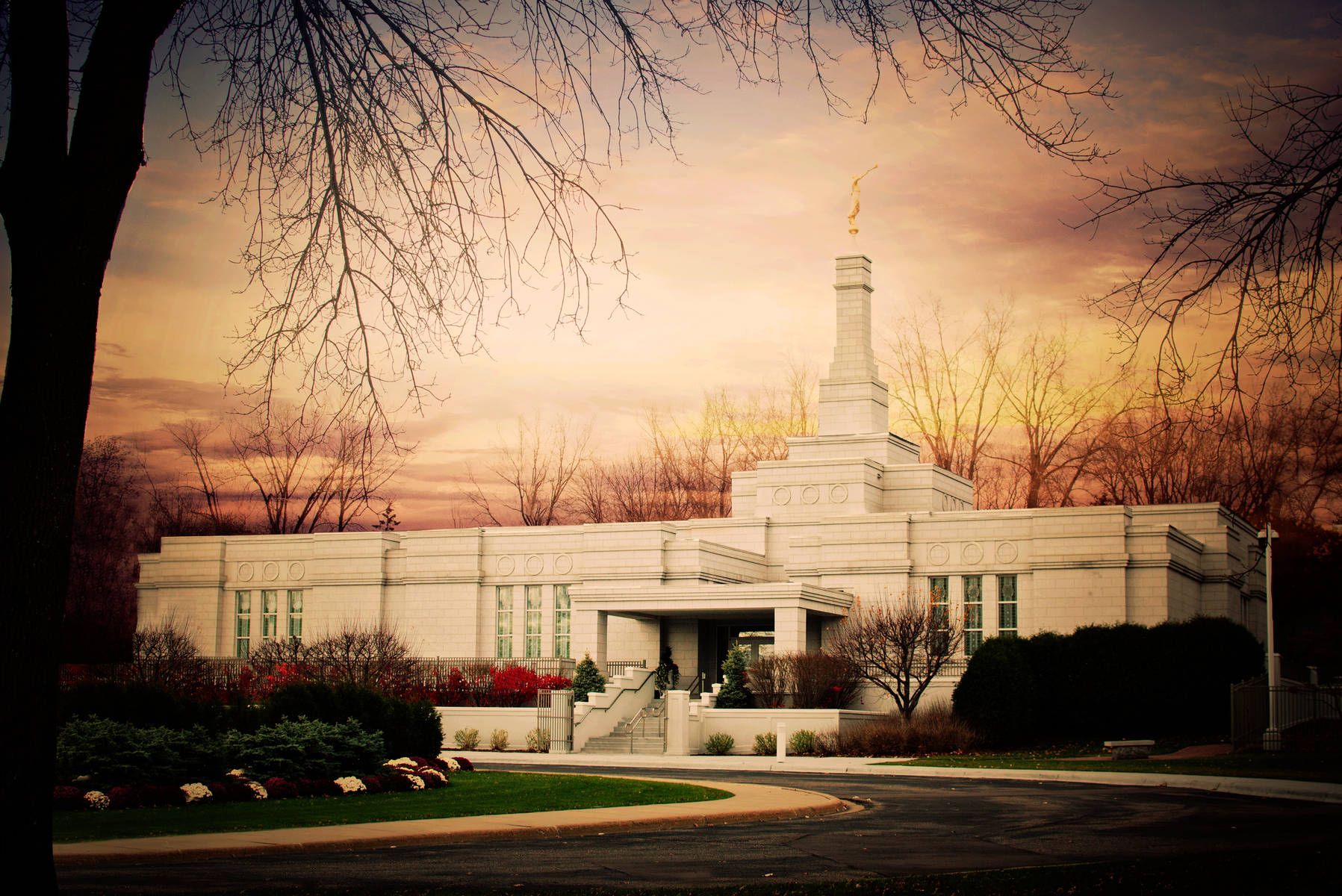 St Paul Temple Sunset Background