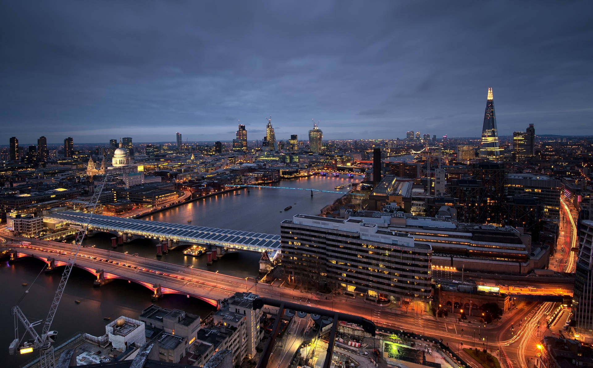 St Paul Thames River London Aerial Background