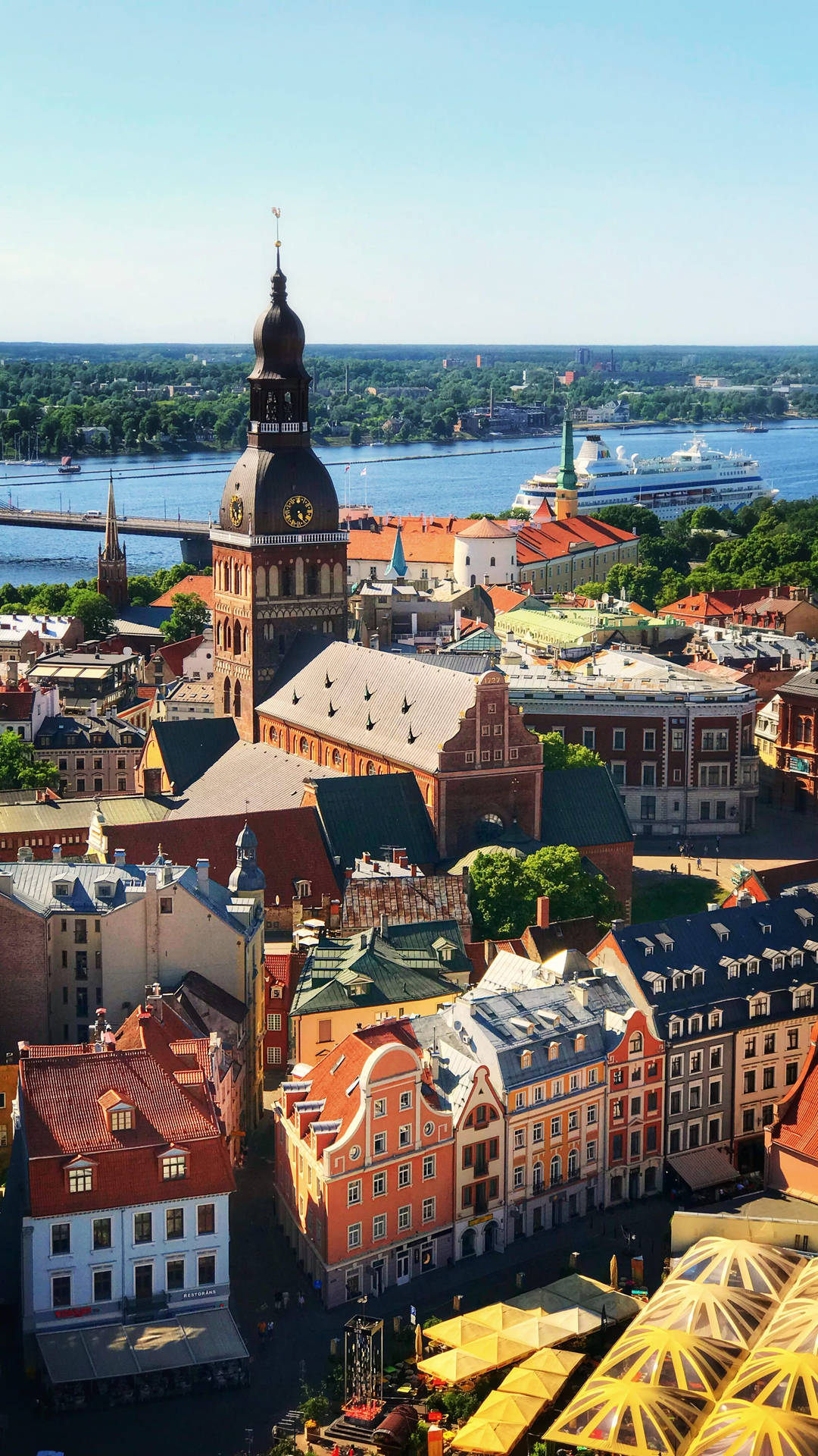 St. Peter's Church Tower In Riga, Latvia Background