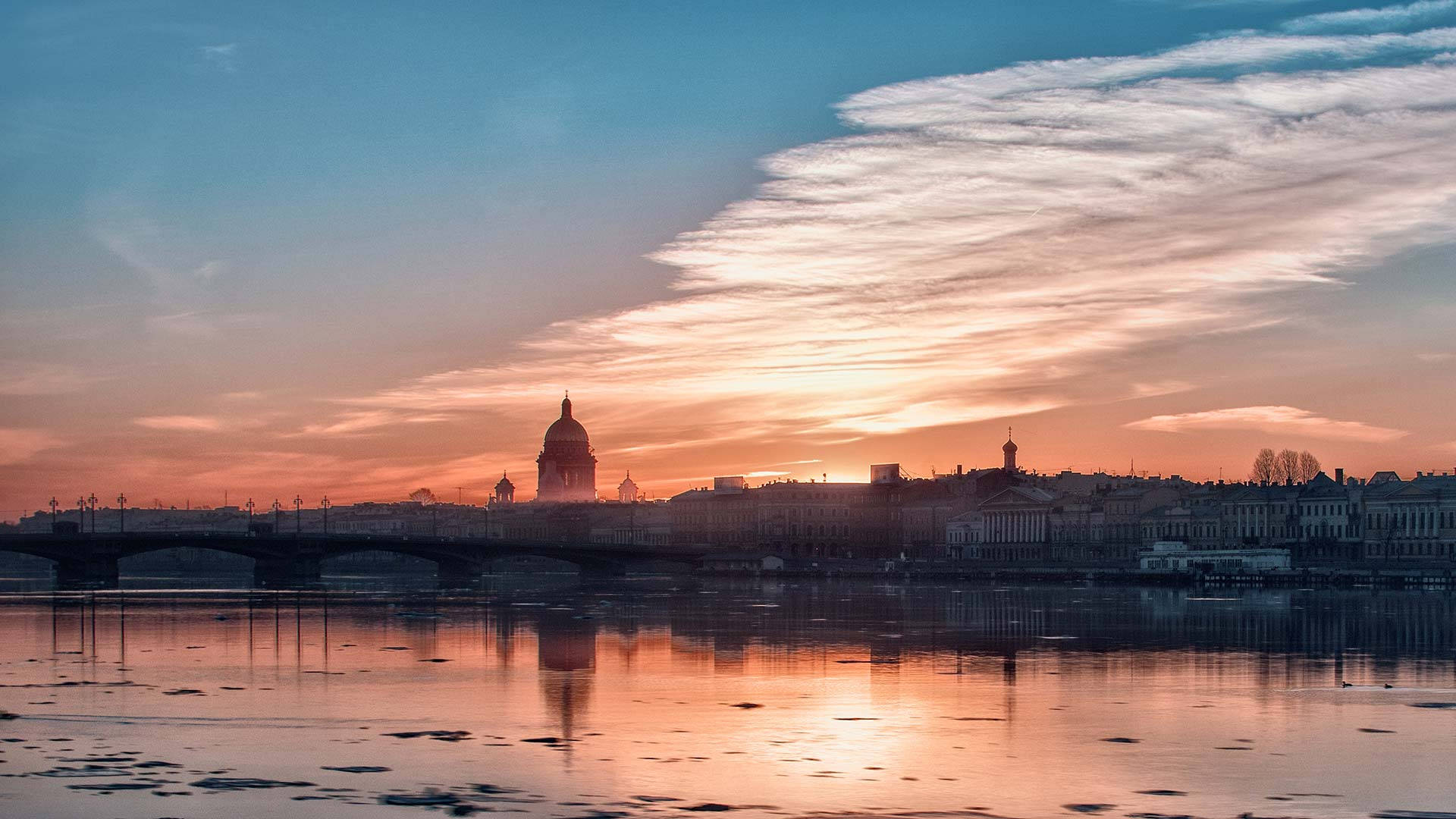 St. Petersburg Cathedral With Sunset View