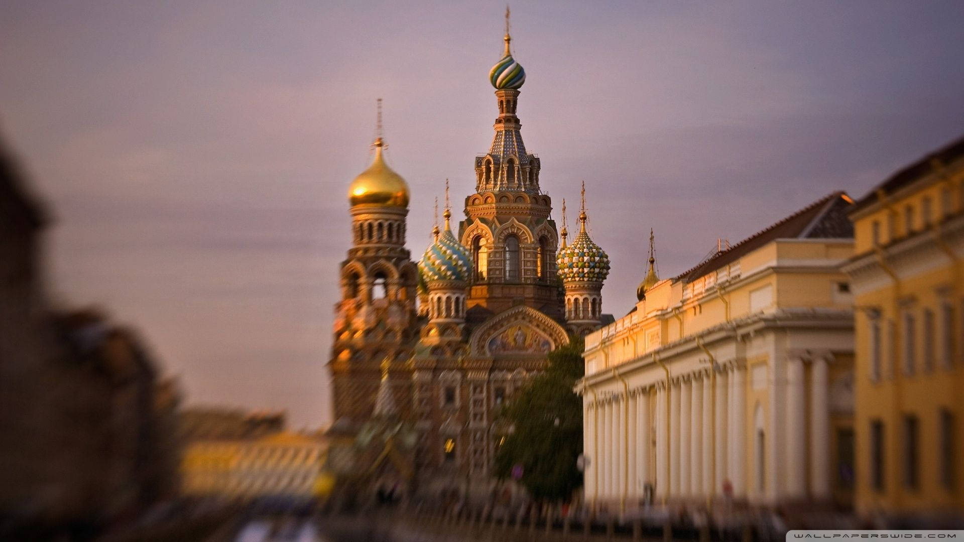 St. Petersburg Church With Blurred Scene Background