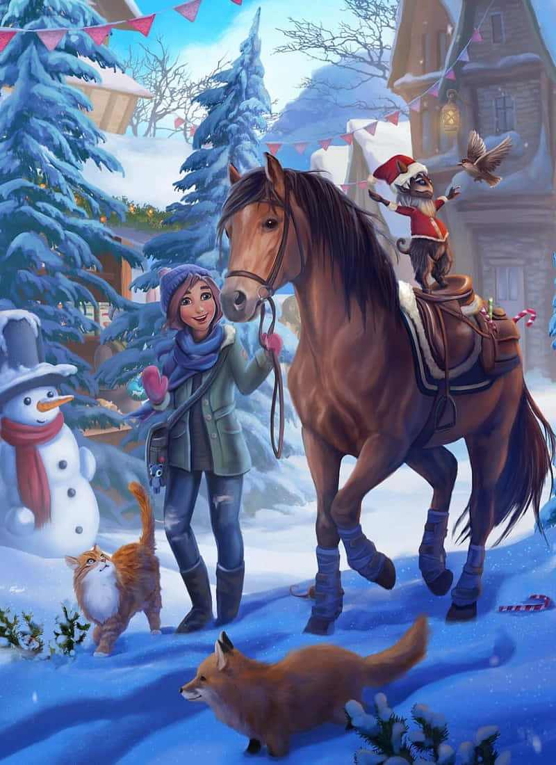 Stable Brown Horse Winter [wallpaper]