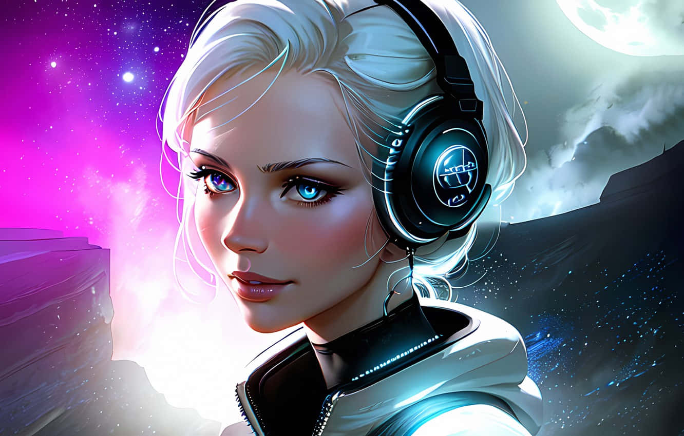 Stable Girl With Headphones [wallpaper] Background