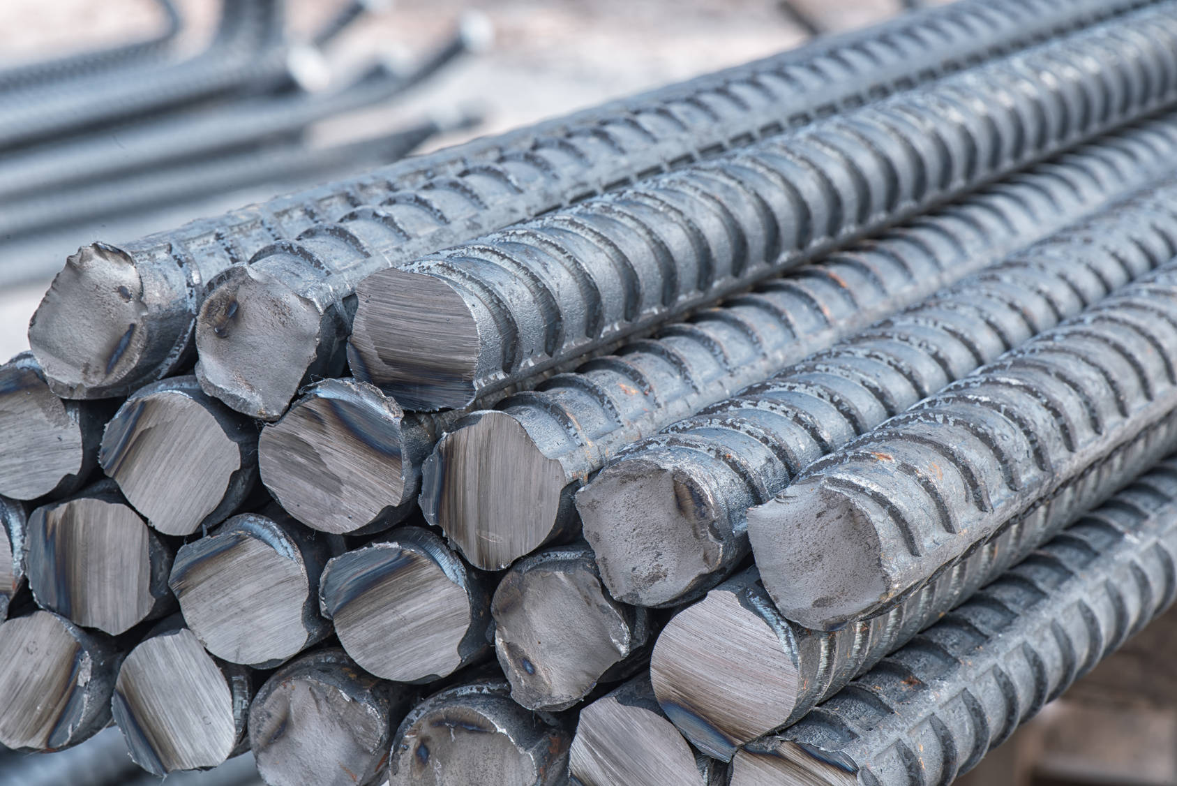 Stack Of Iron Rods Up-close Background