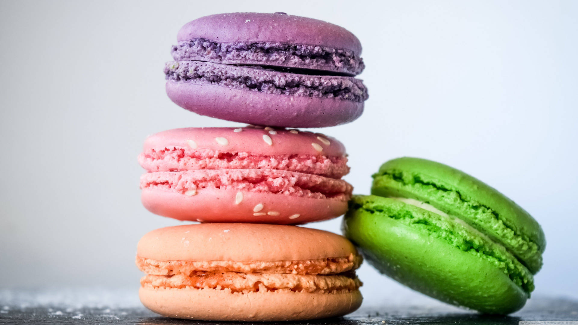 Stack Of Macaron Desserts Background