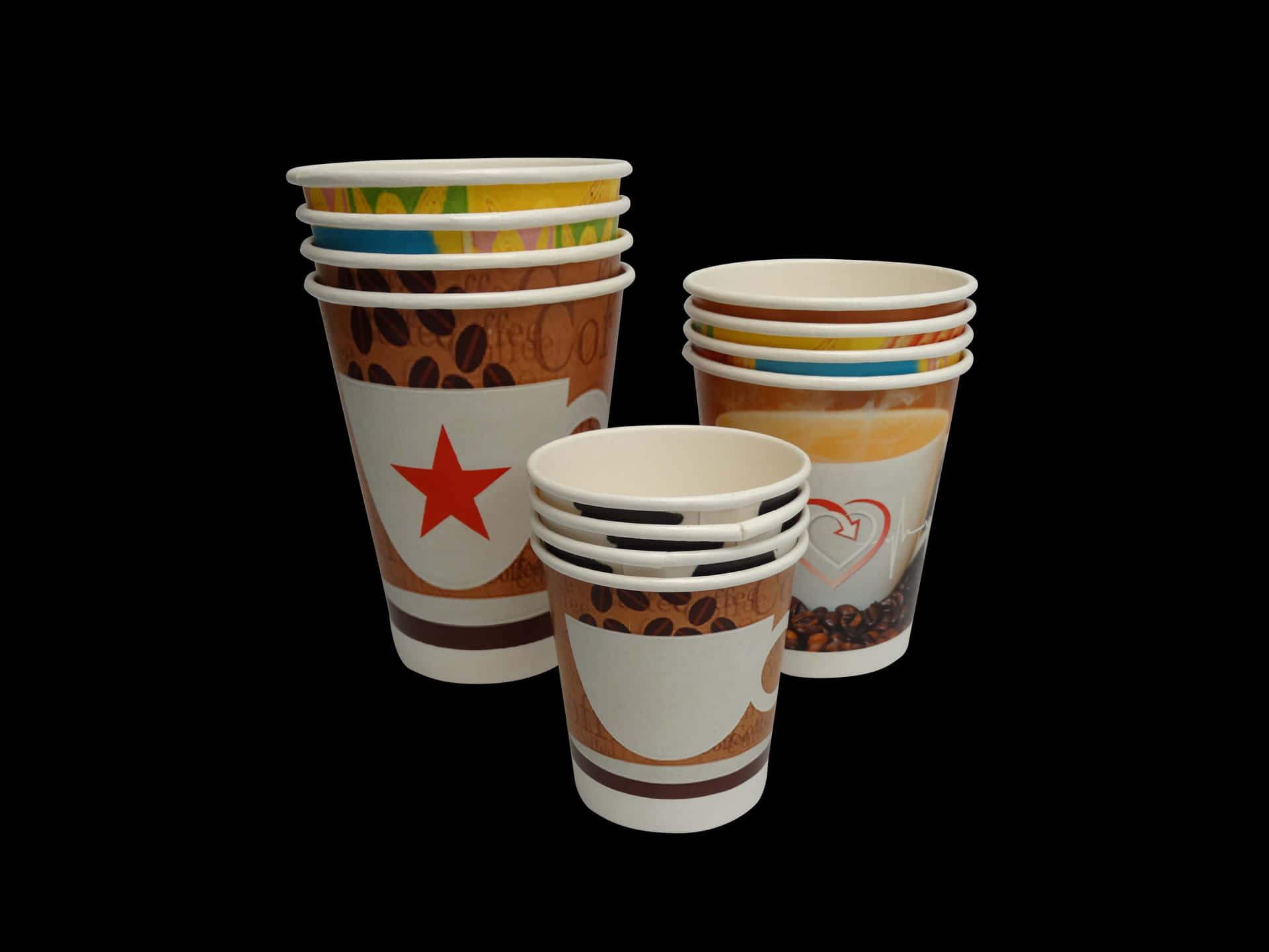 Stacked Aesthetic Disposable Cups Background