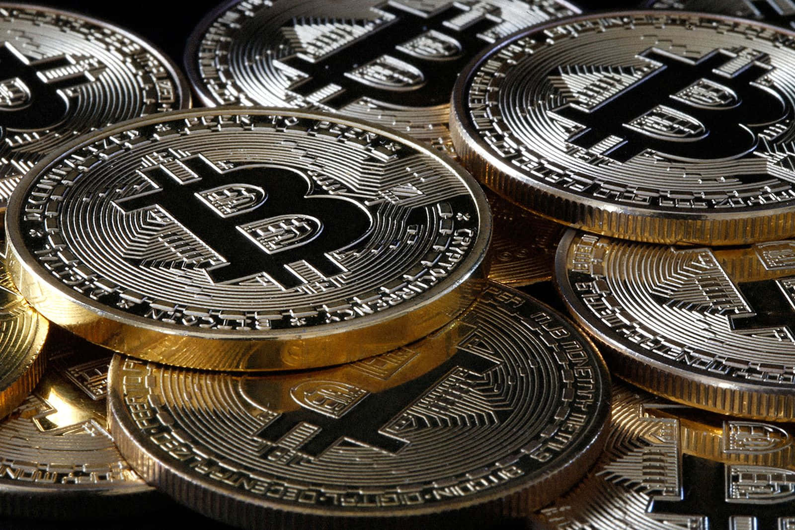 Stacked Crypto Coins Background