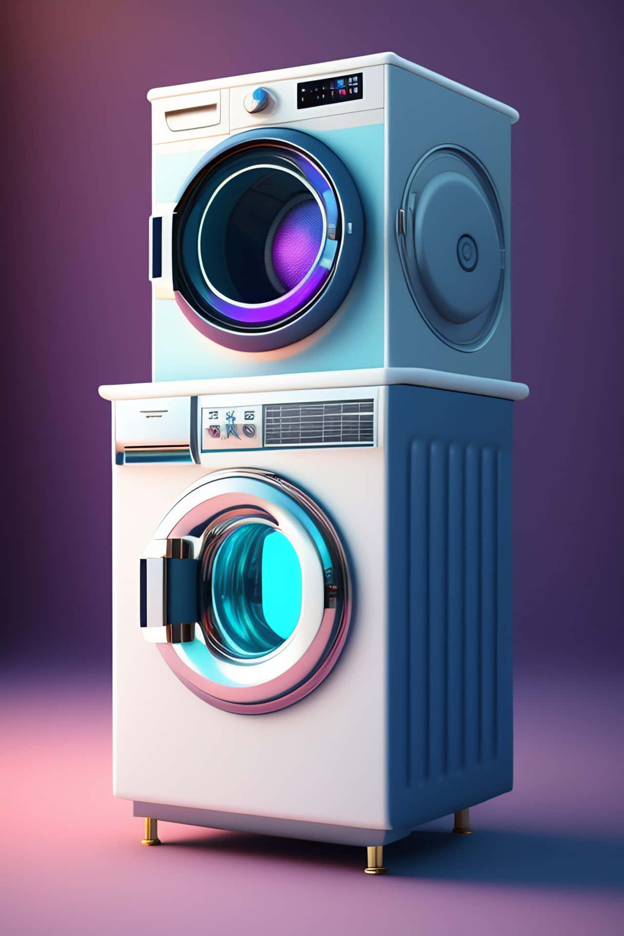 Stacked Washing Machineand Dryer Set Background