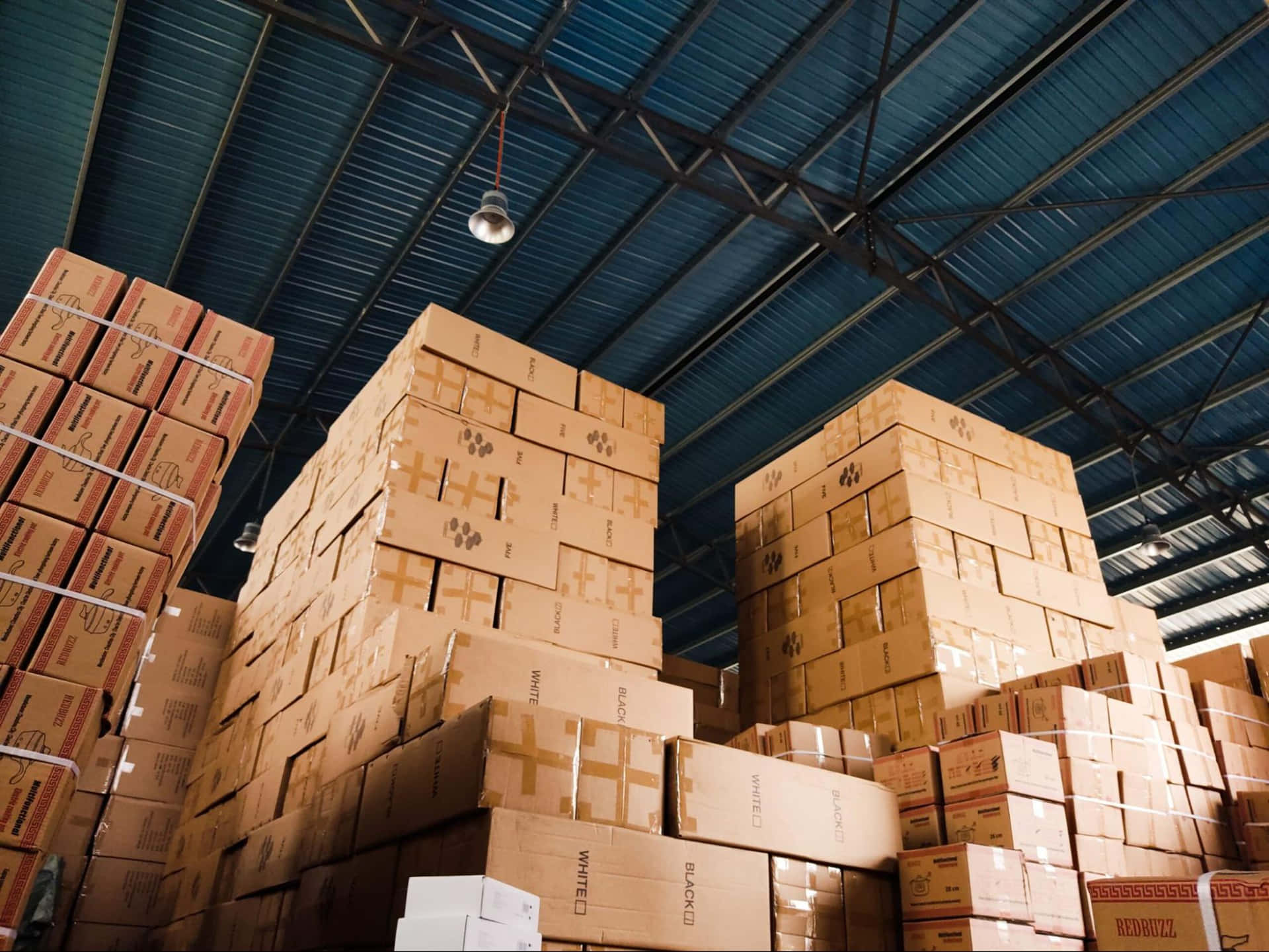 Stacked Wholesale Boxes Background