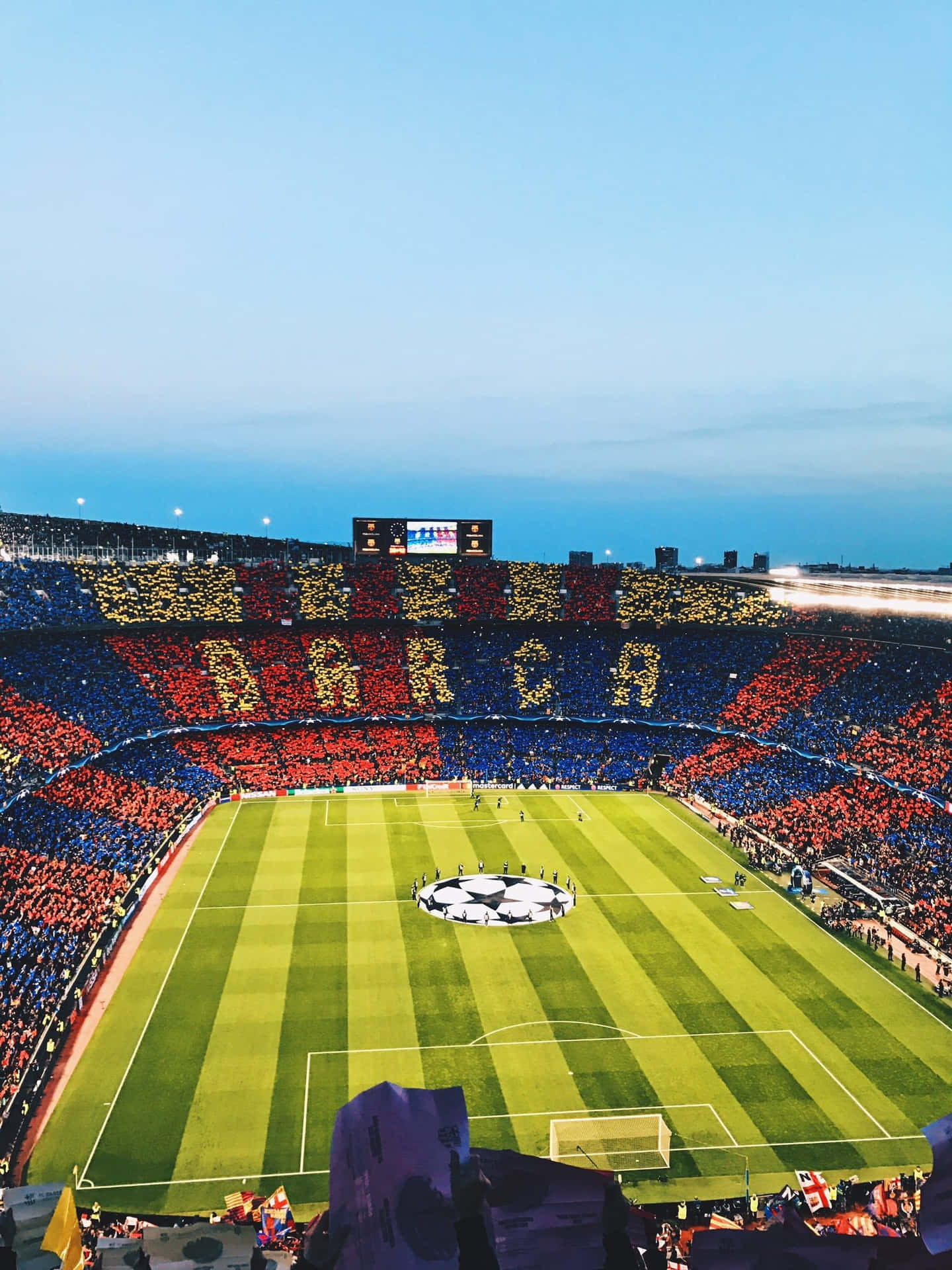 Stadium Crowd Mosaic Display Background