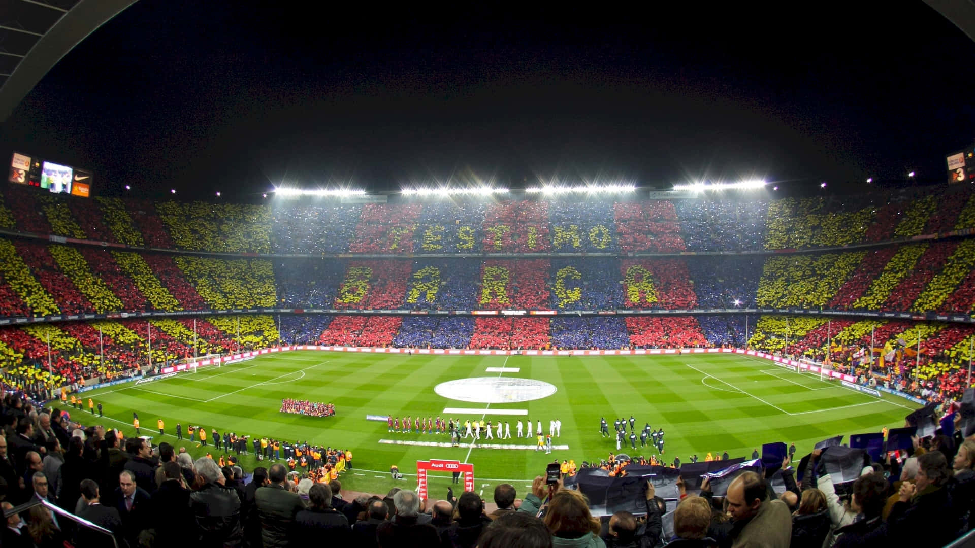 Stadium Crowd Mosaic Display Background