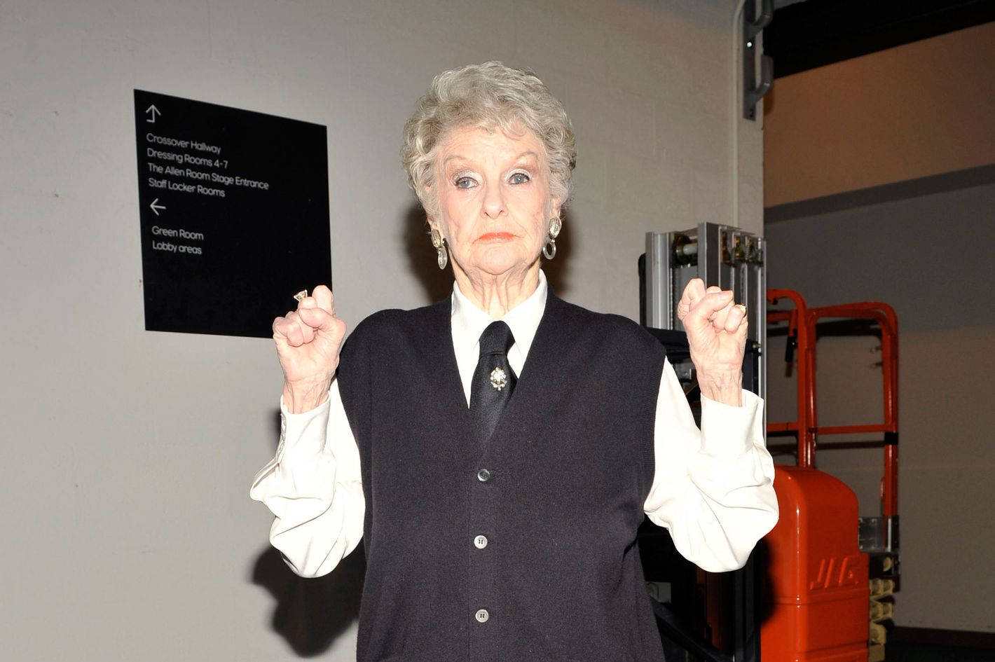 Stage Actress Elaine Stritch In Black Tights