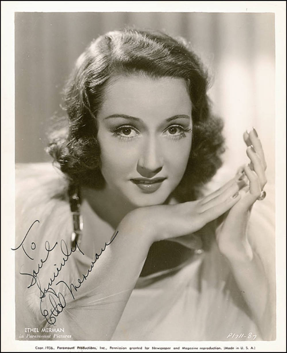 Stage Actress Ethel Merman Angelic Portrait Background