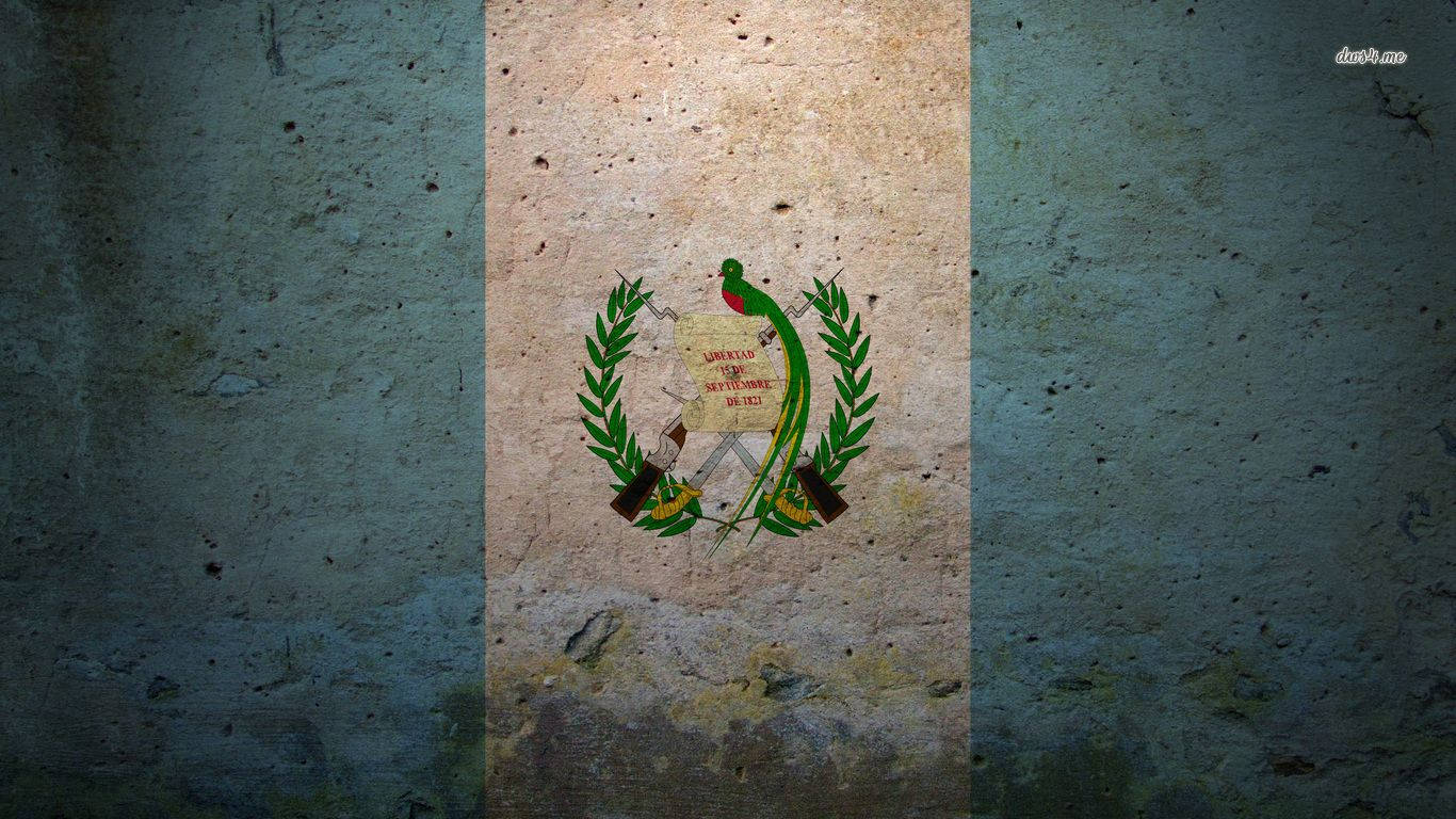 Stained Flag Of Guatemala Background