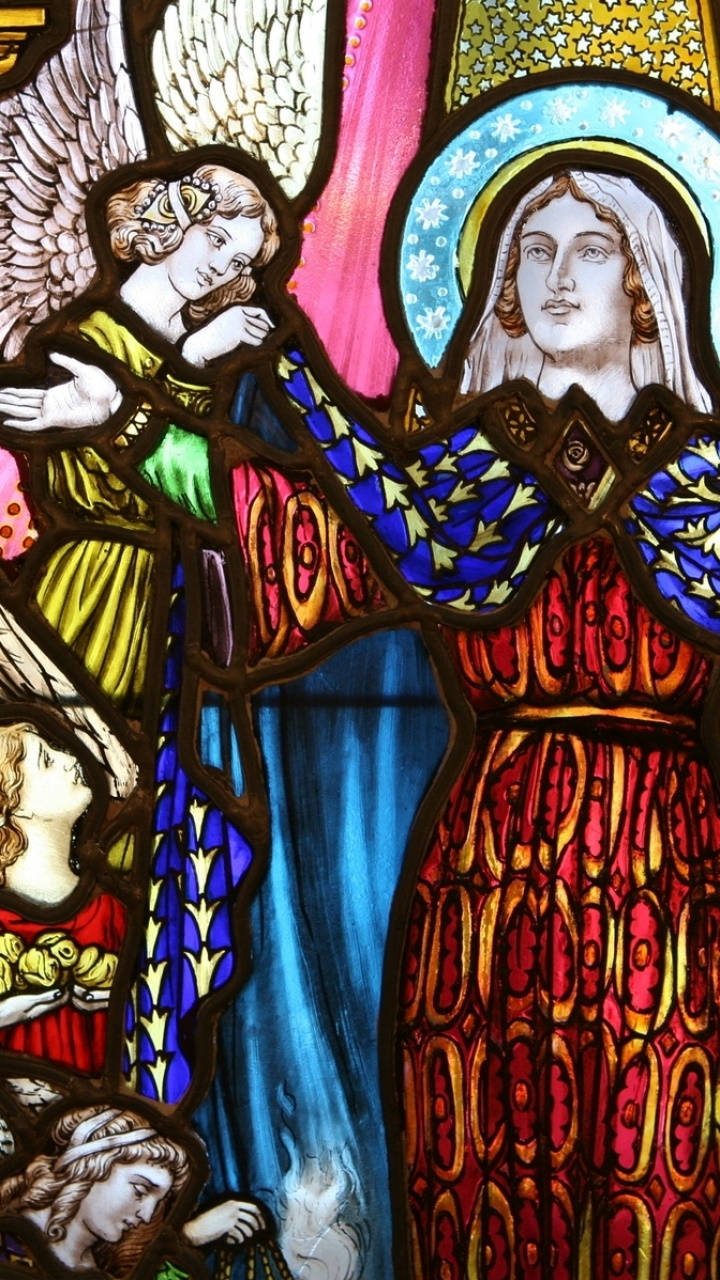 Stained Glass Angels And Saints.jpg Background