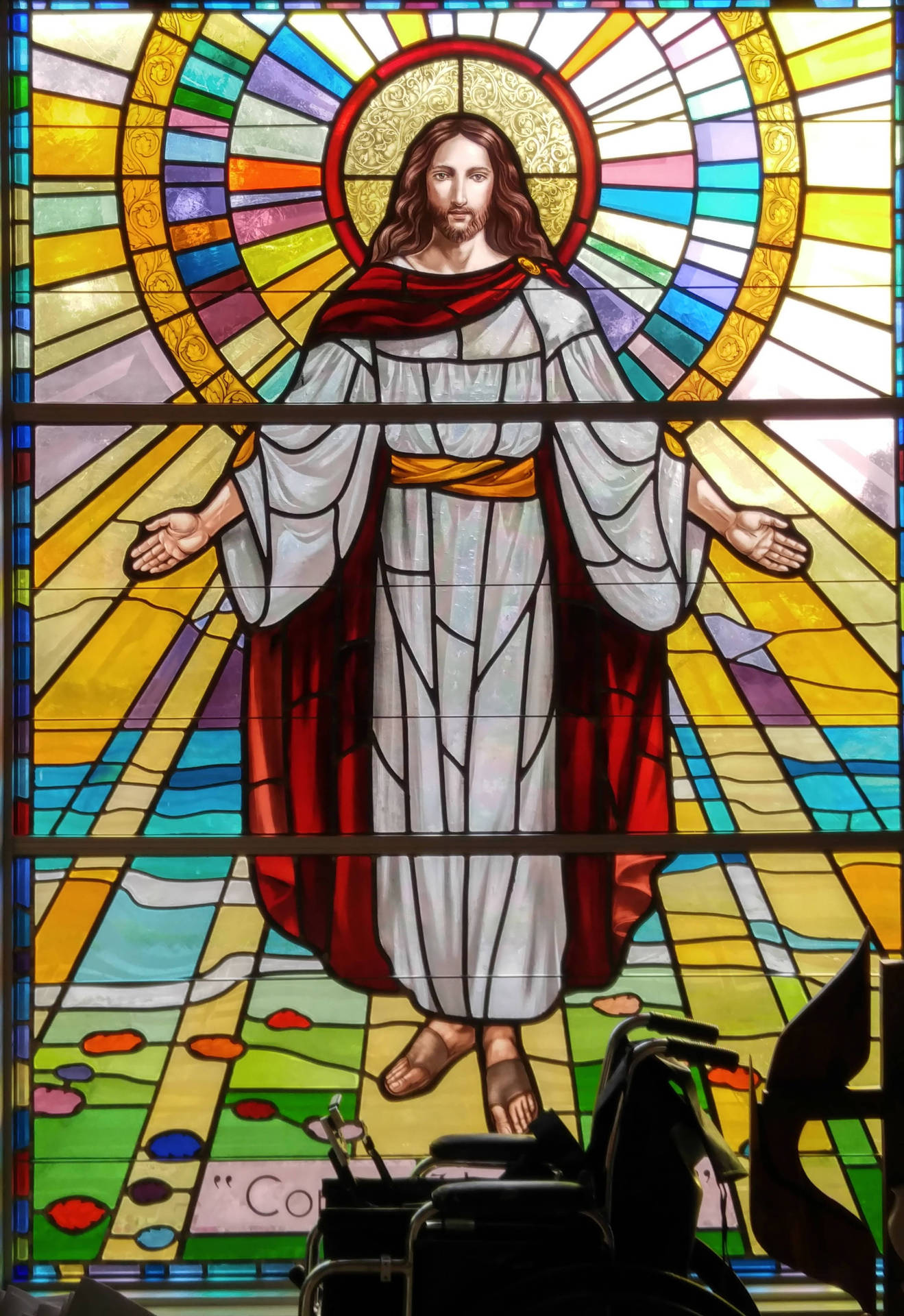 Stained Glass Jesus Phone Background