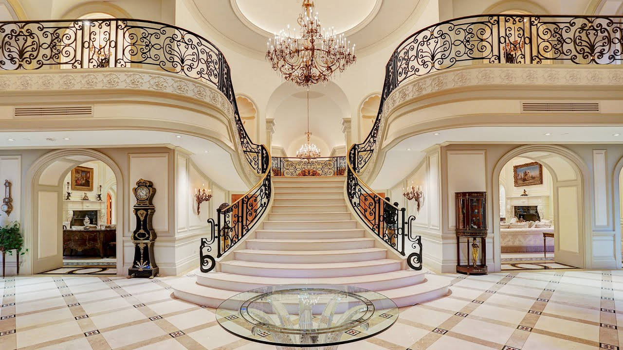 Staircase Inside A Big House Background