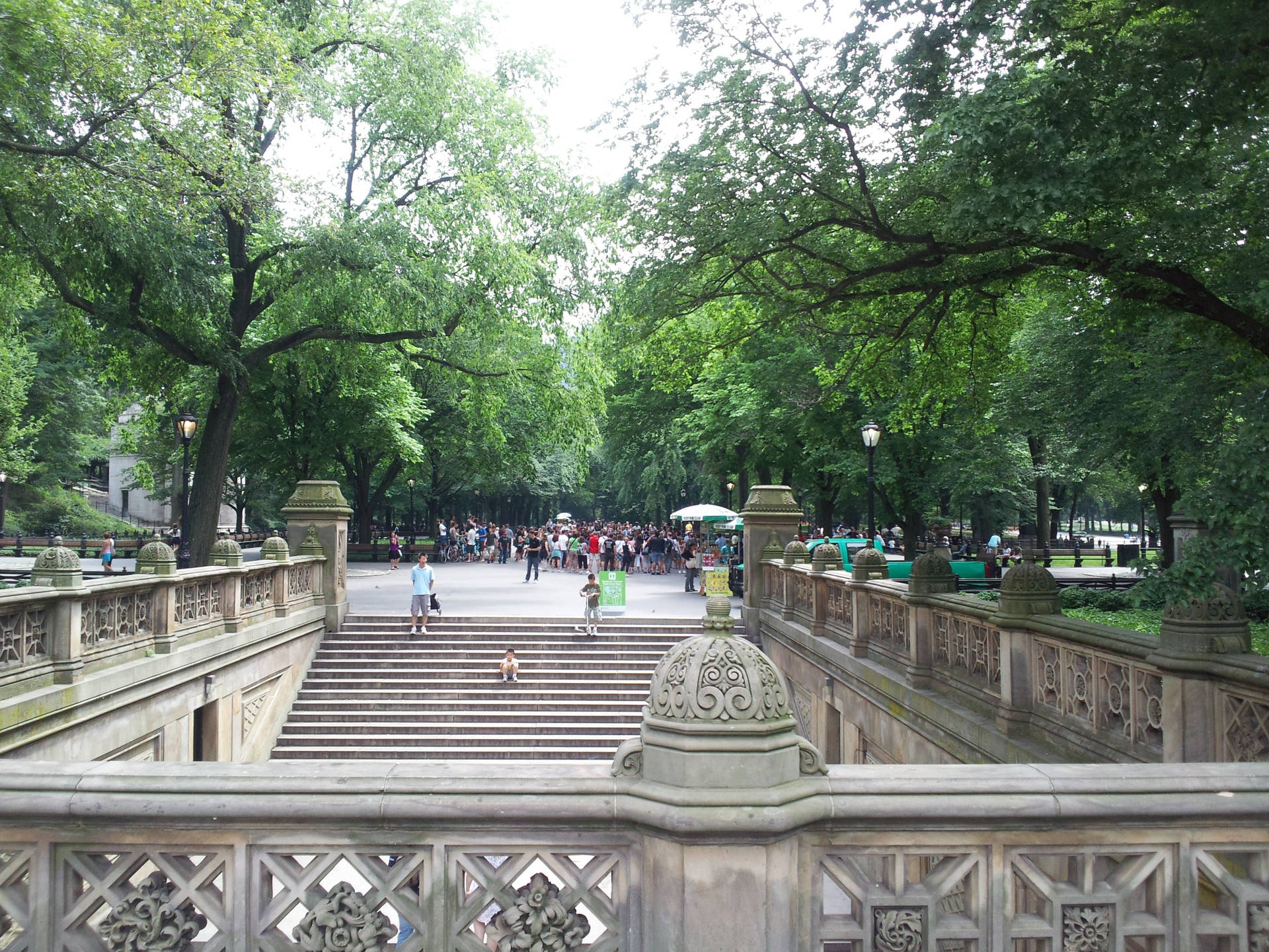 Stairs And Architecture In Central Park Background