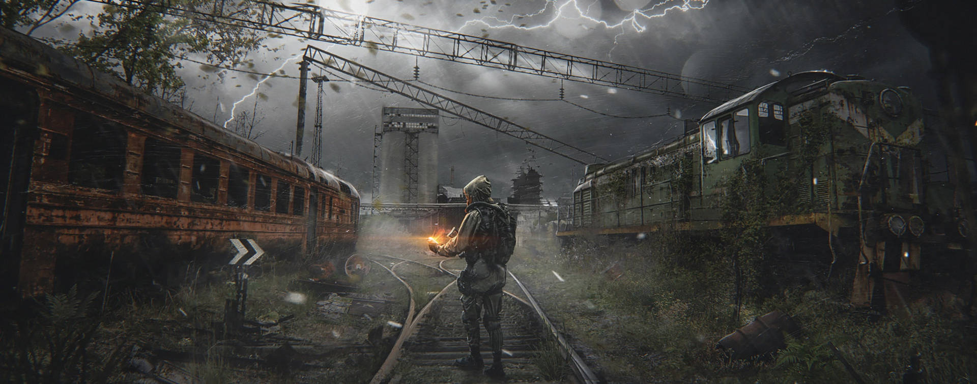 Stalker Destroyed Trains Background