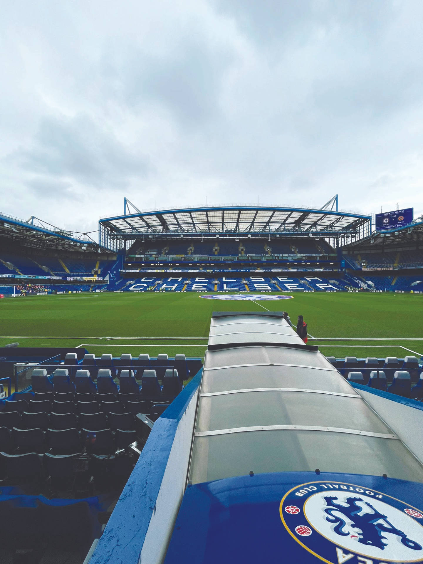 Stamford Bridge Stadium Bench View Background