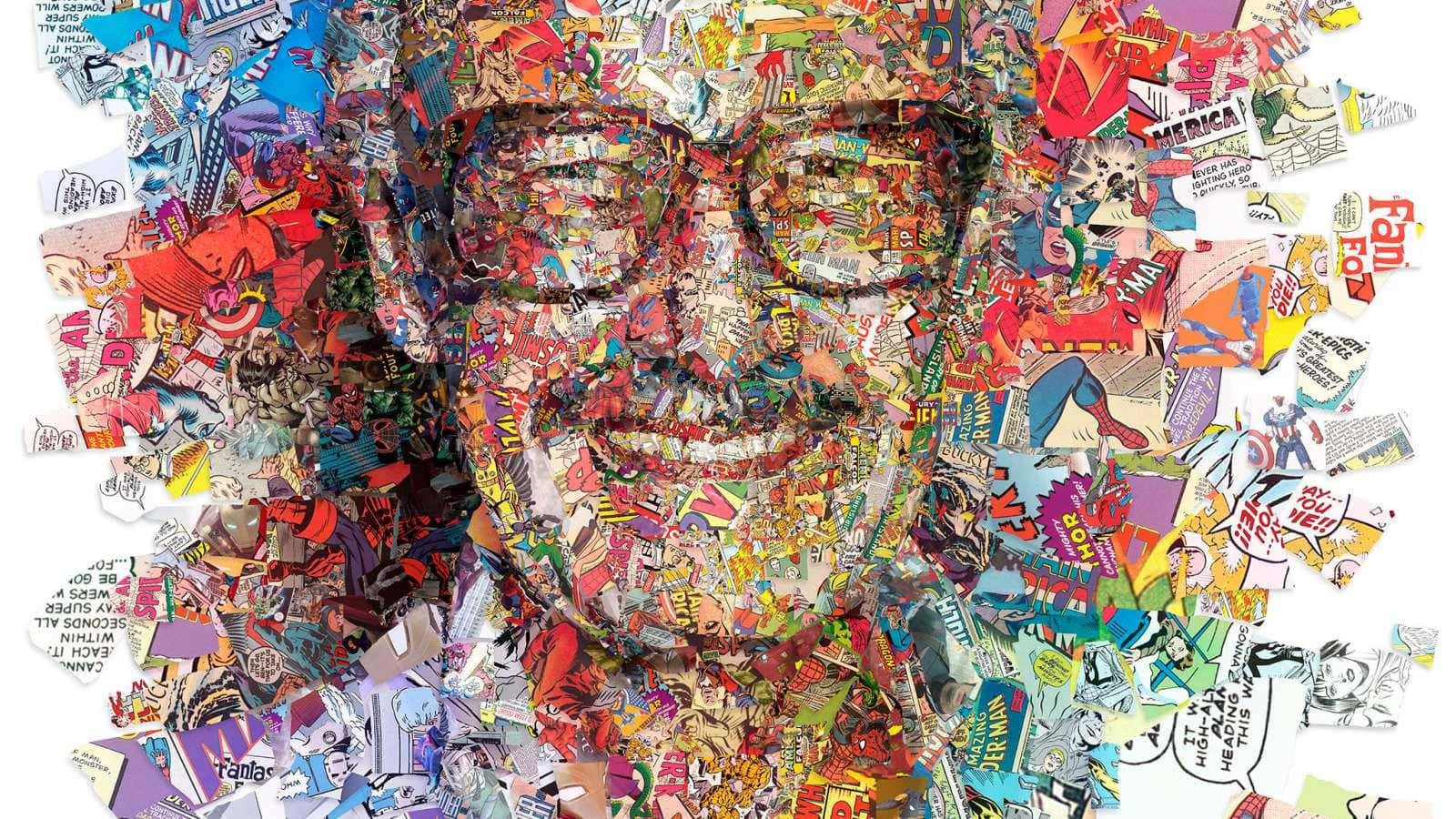 Stan Lee Superhero Collage Background