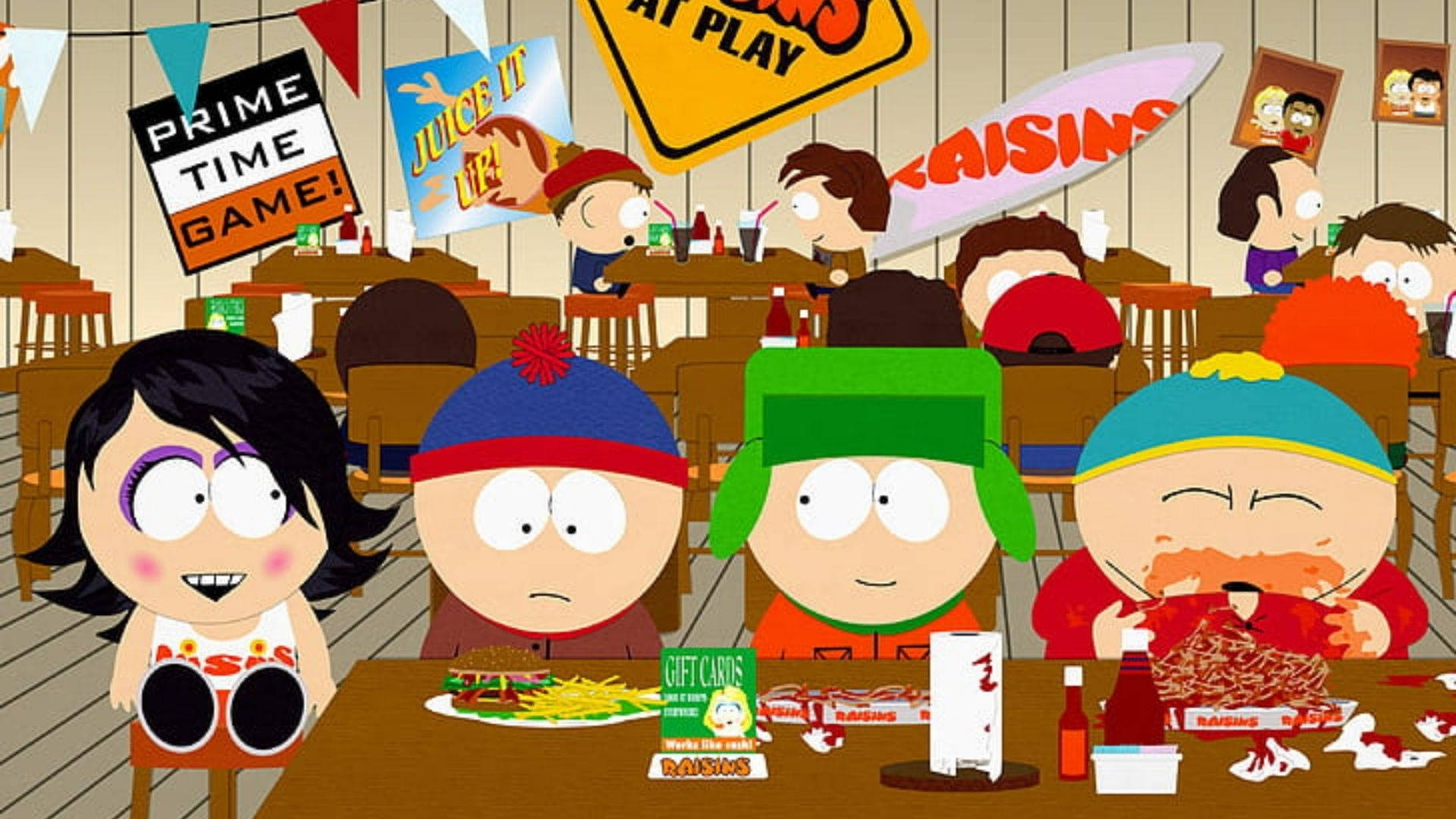 Stan Marsh And Friends In Restaurant Background