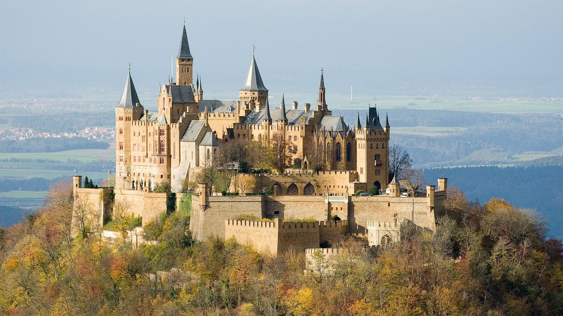 Stand In Awe Of The Imposing Hohenzollern Castle Background