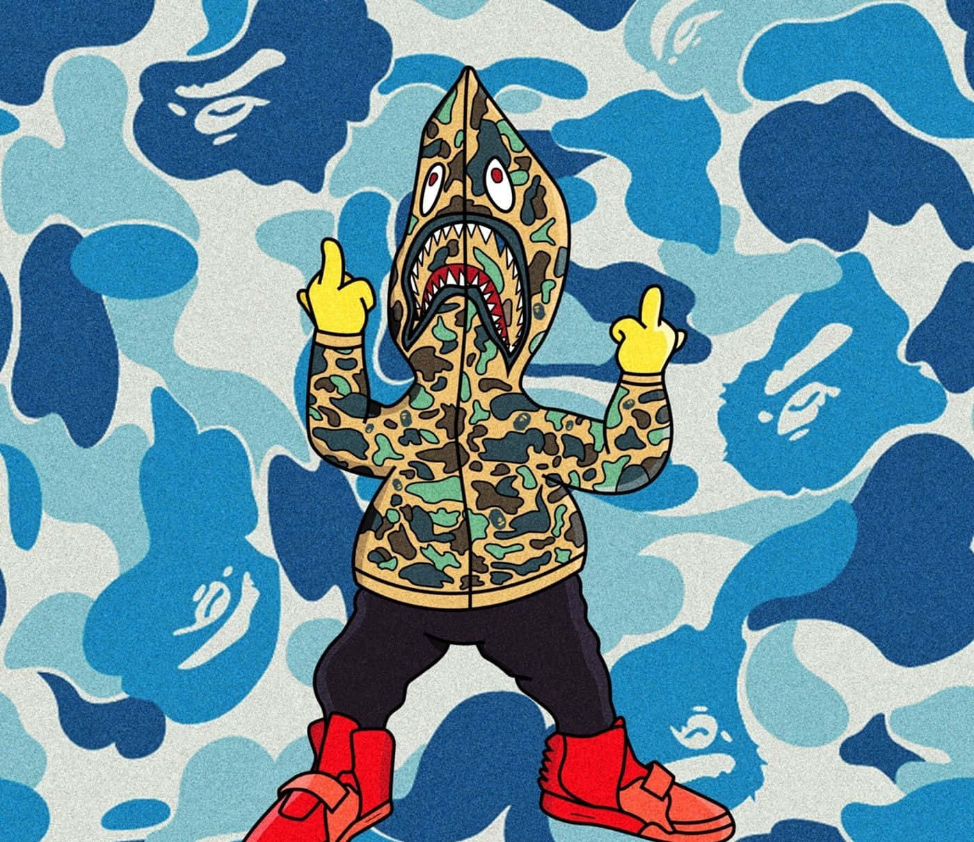 Stand Out From The Crowd In This Bold Red Bape Hoodie. Background