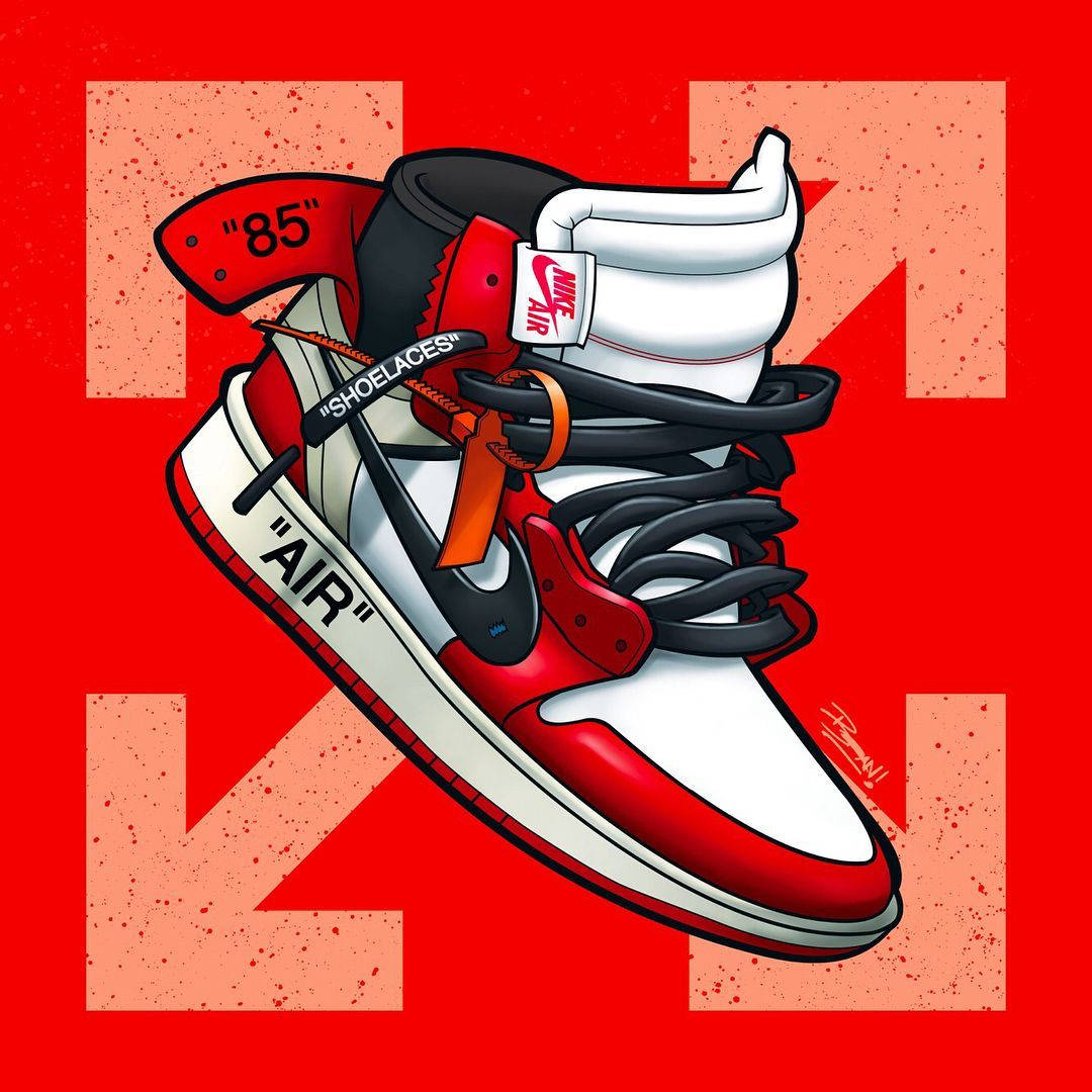 Standout Retro Style With Nike Jordan 1 Artwork Background