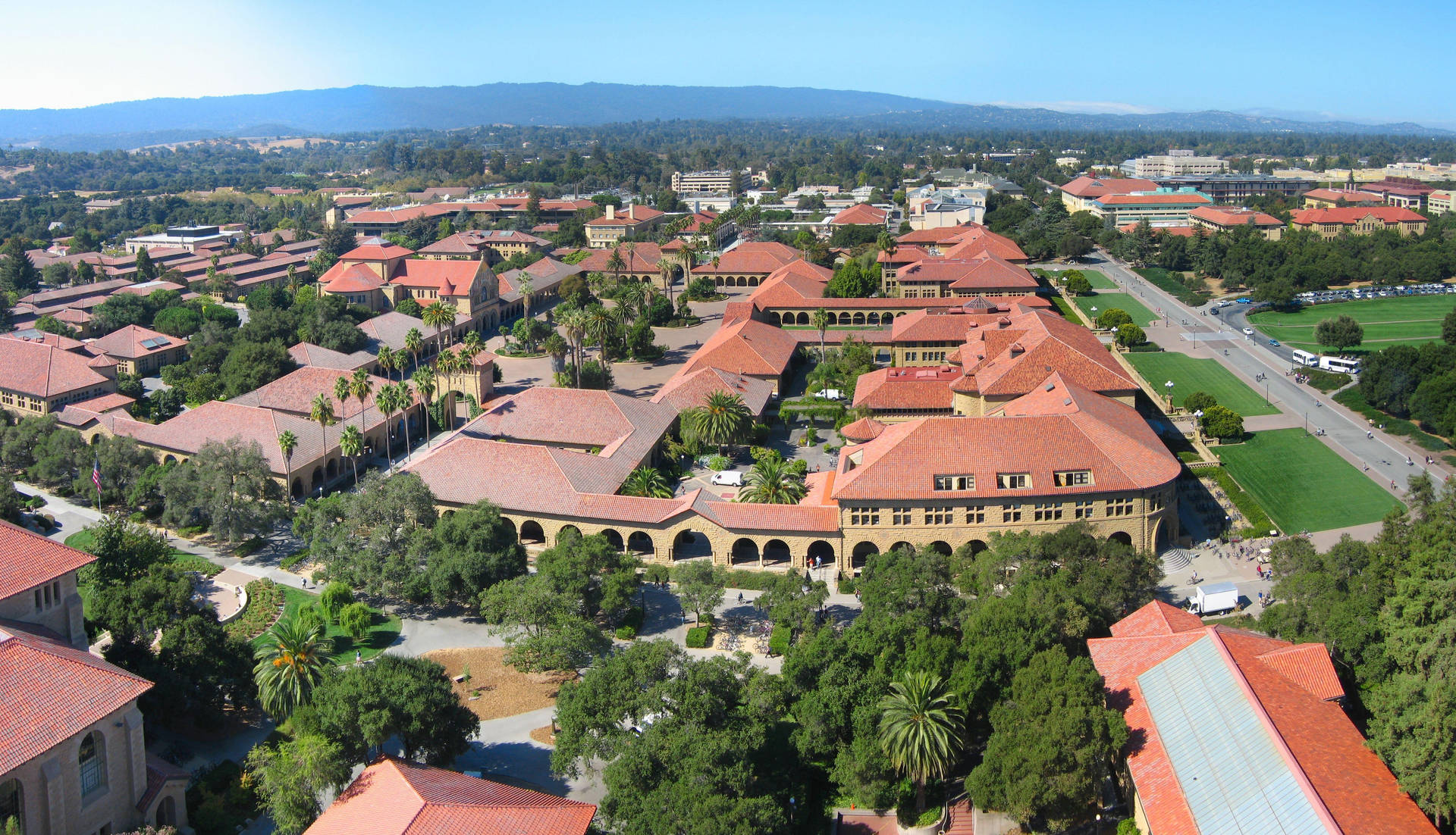 Stanford University Campus Aerial View Background