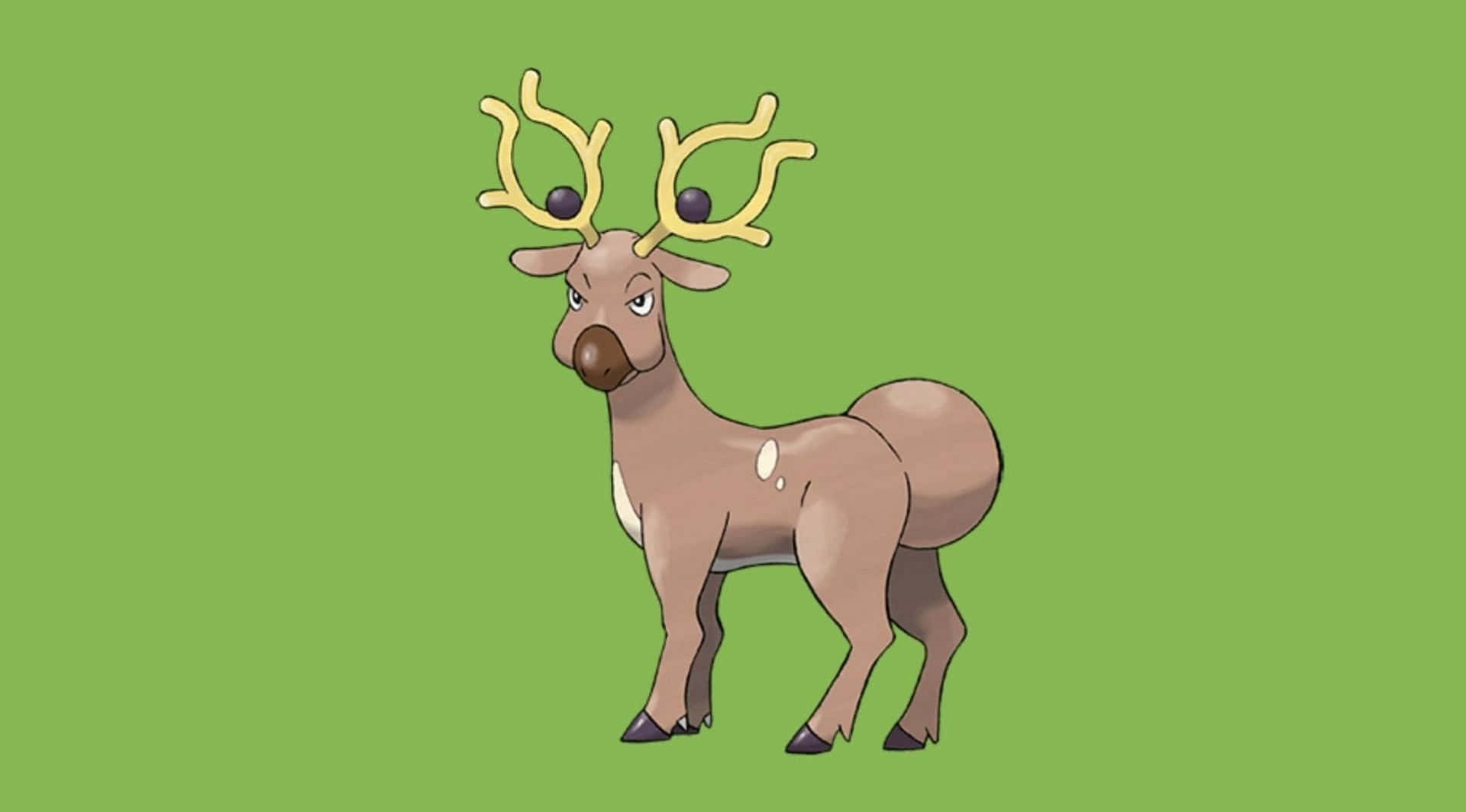 Stantler In Green Background Background