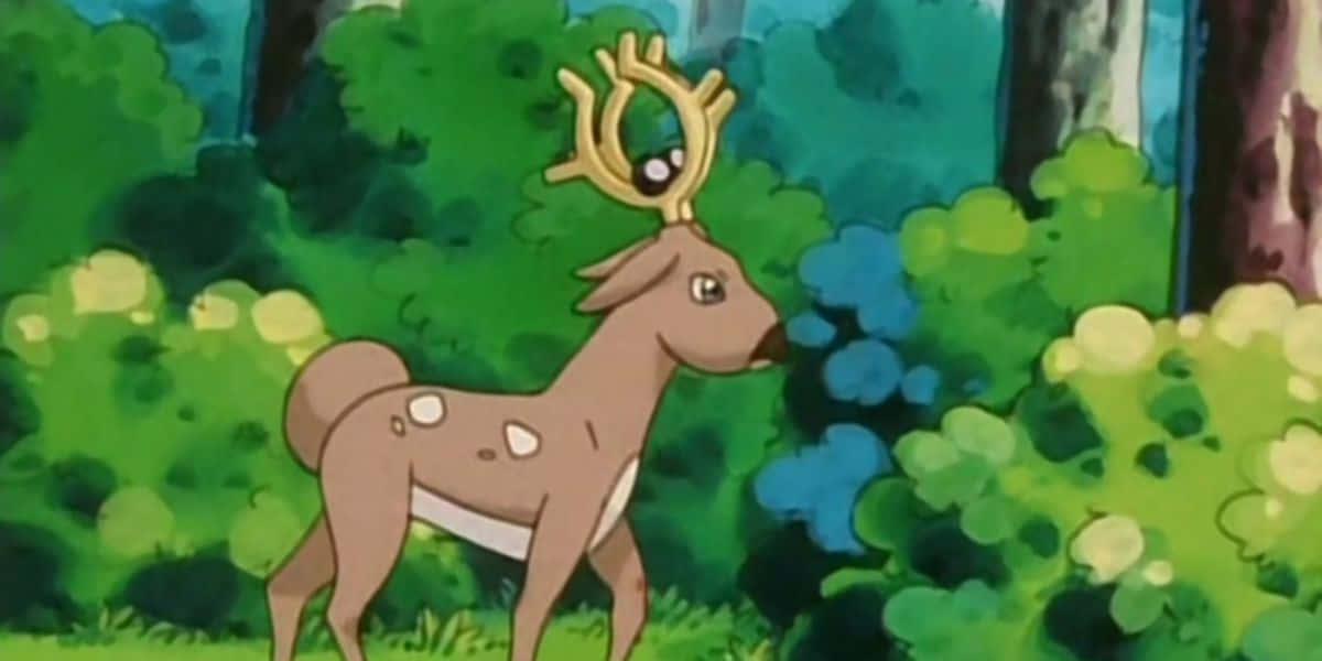 Stantler In The Forest Background